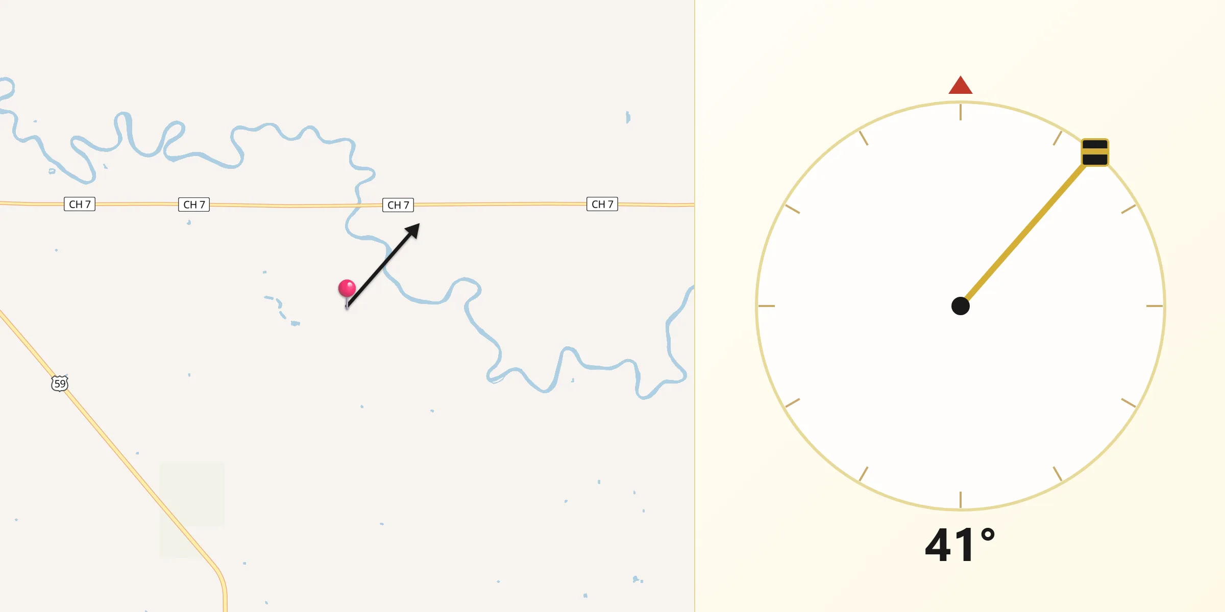 Qibla Direction from Pennington