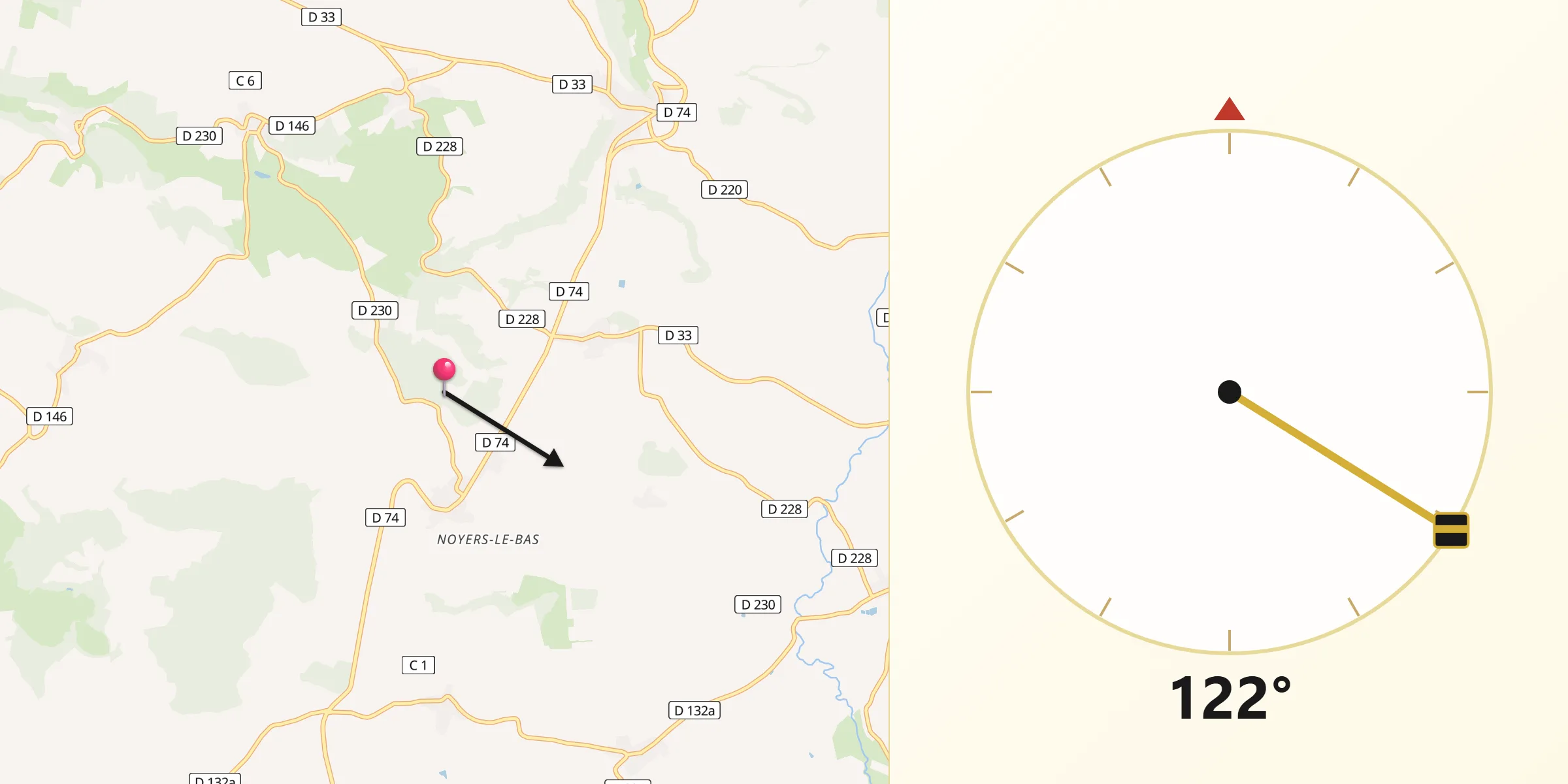 Direction vers la Qibla depuis Daillecourt