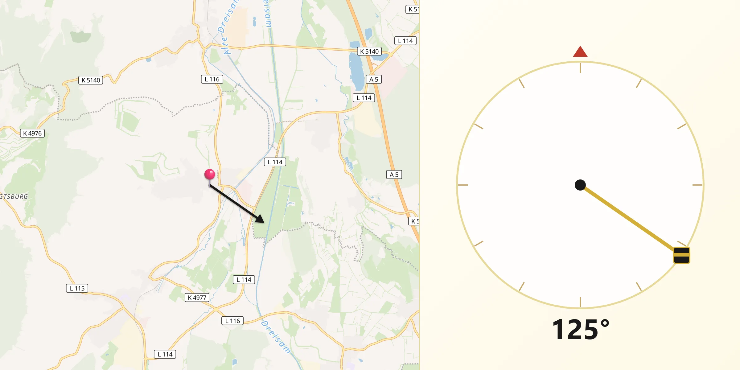 Qibla-Richtung von Eichstetten