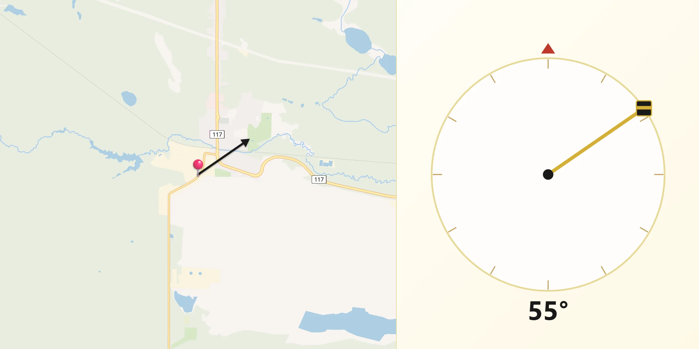 Qibla Direction from Malartic