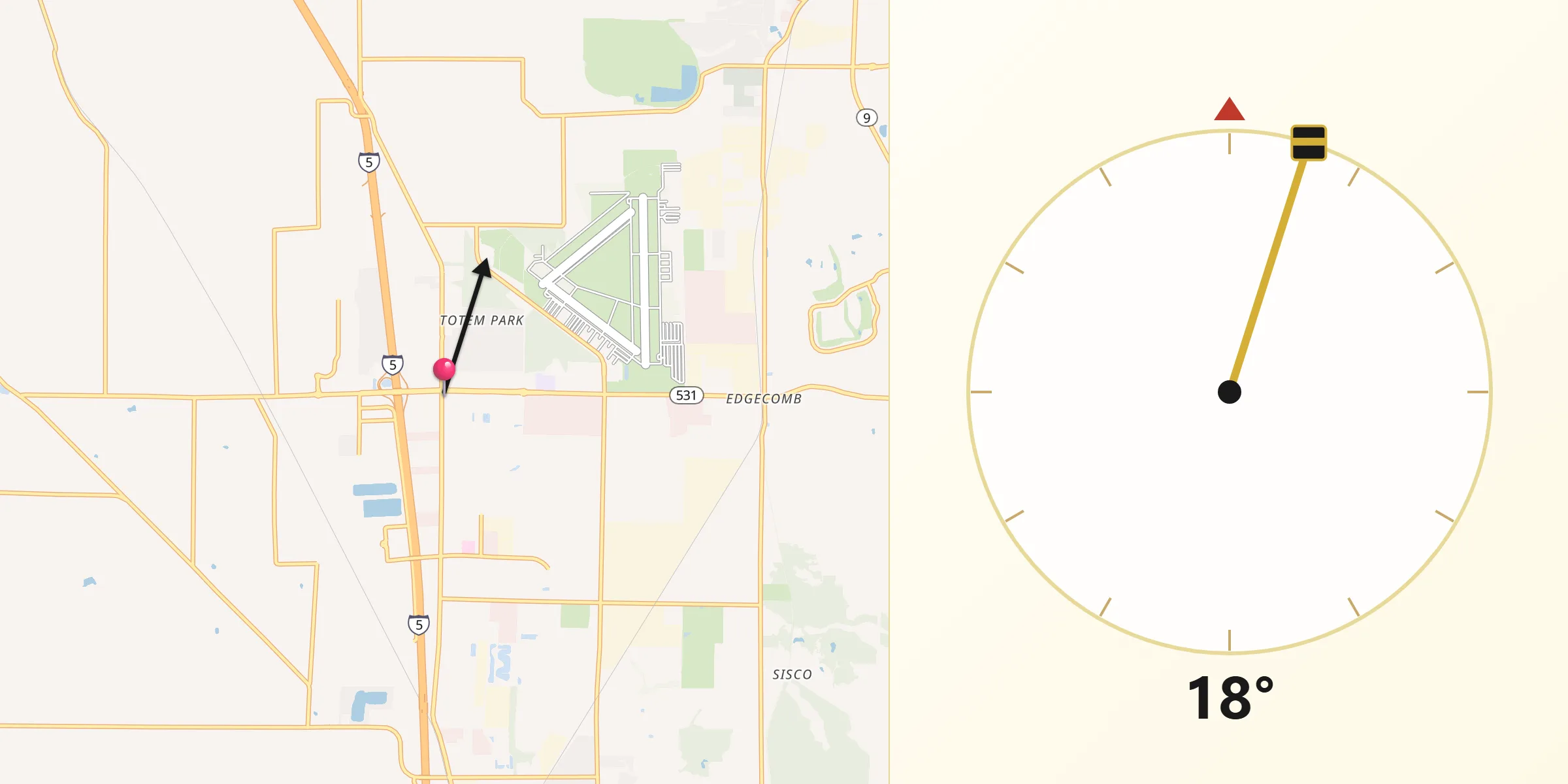 Qibla Direction from Smokey Point