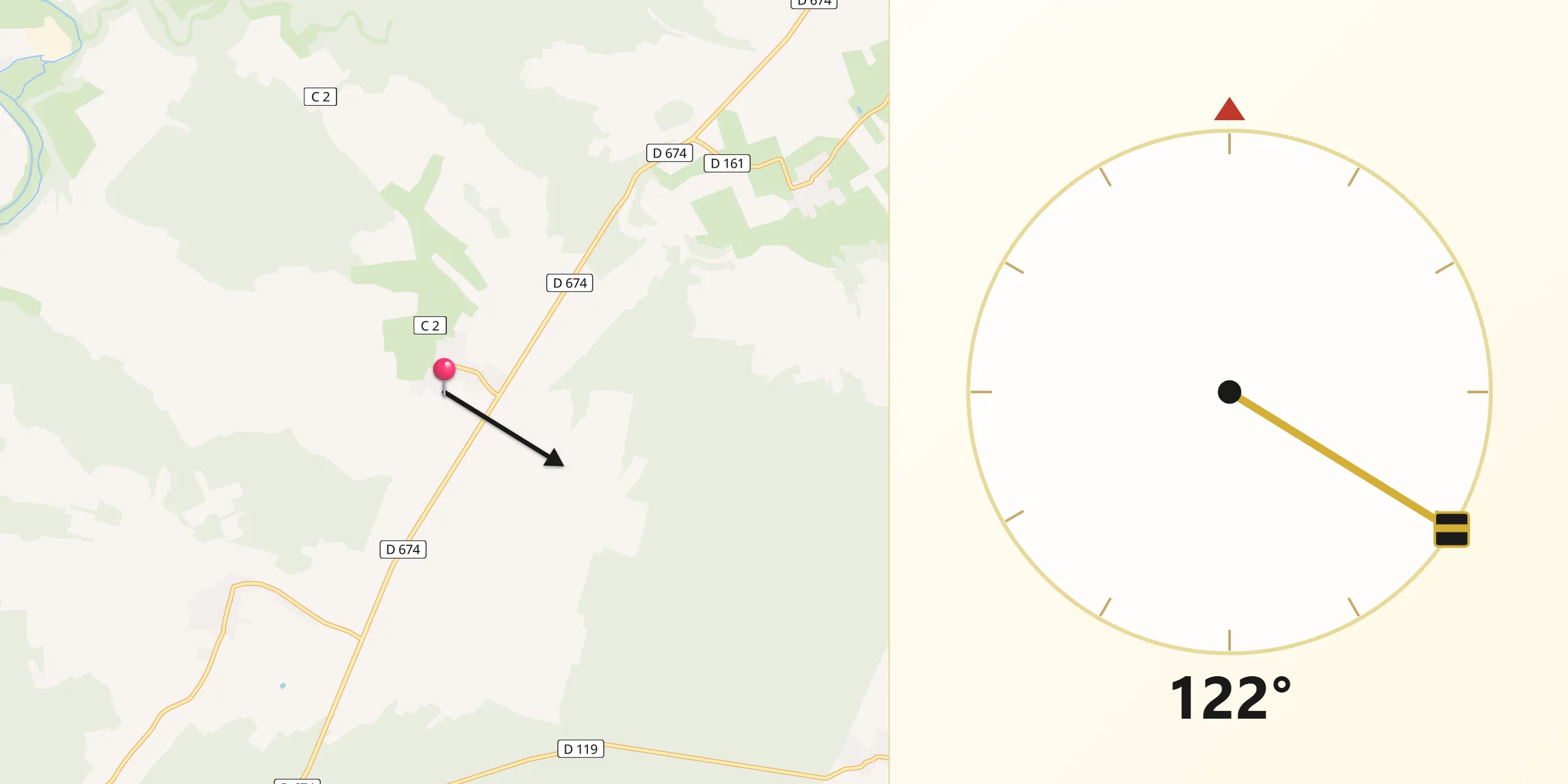 Direction vers la Qibla depuis Mareilles