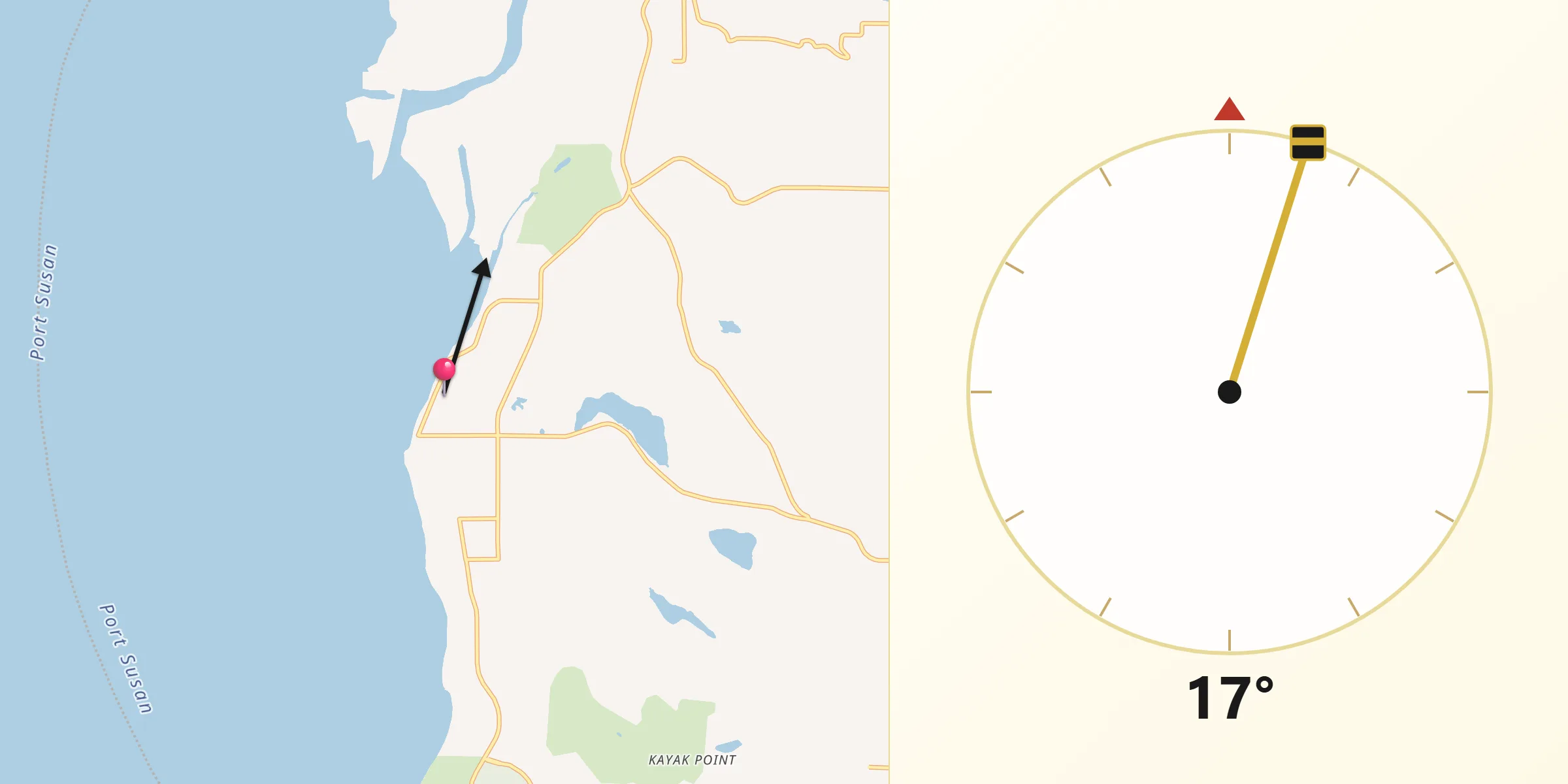 Qibla Direction from Warm Beach