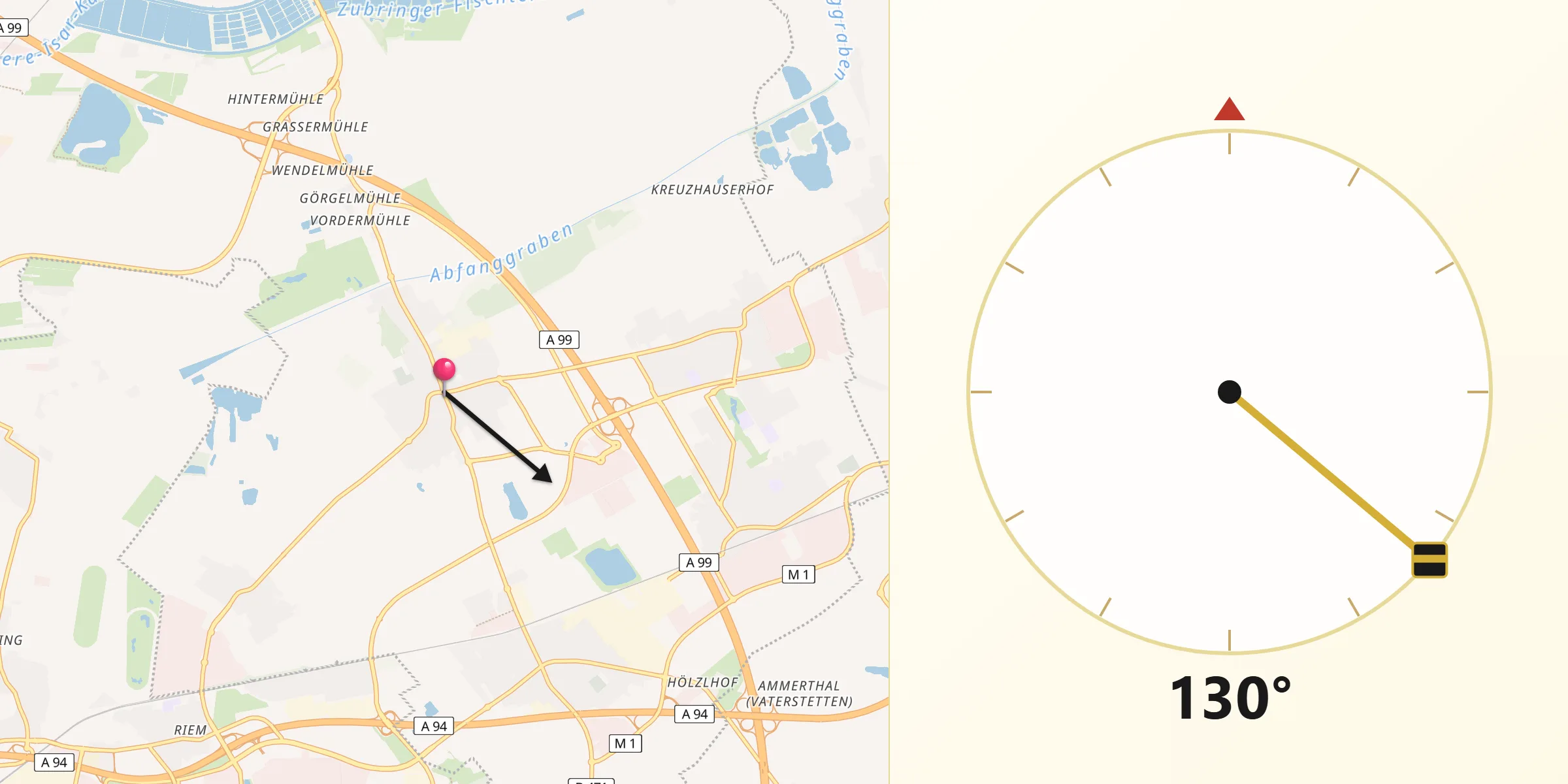 Qibla-Richtung von Aschheim