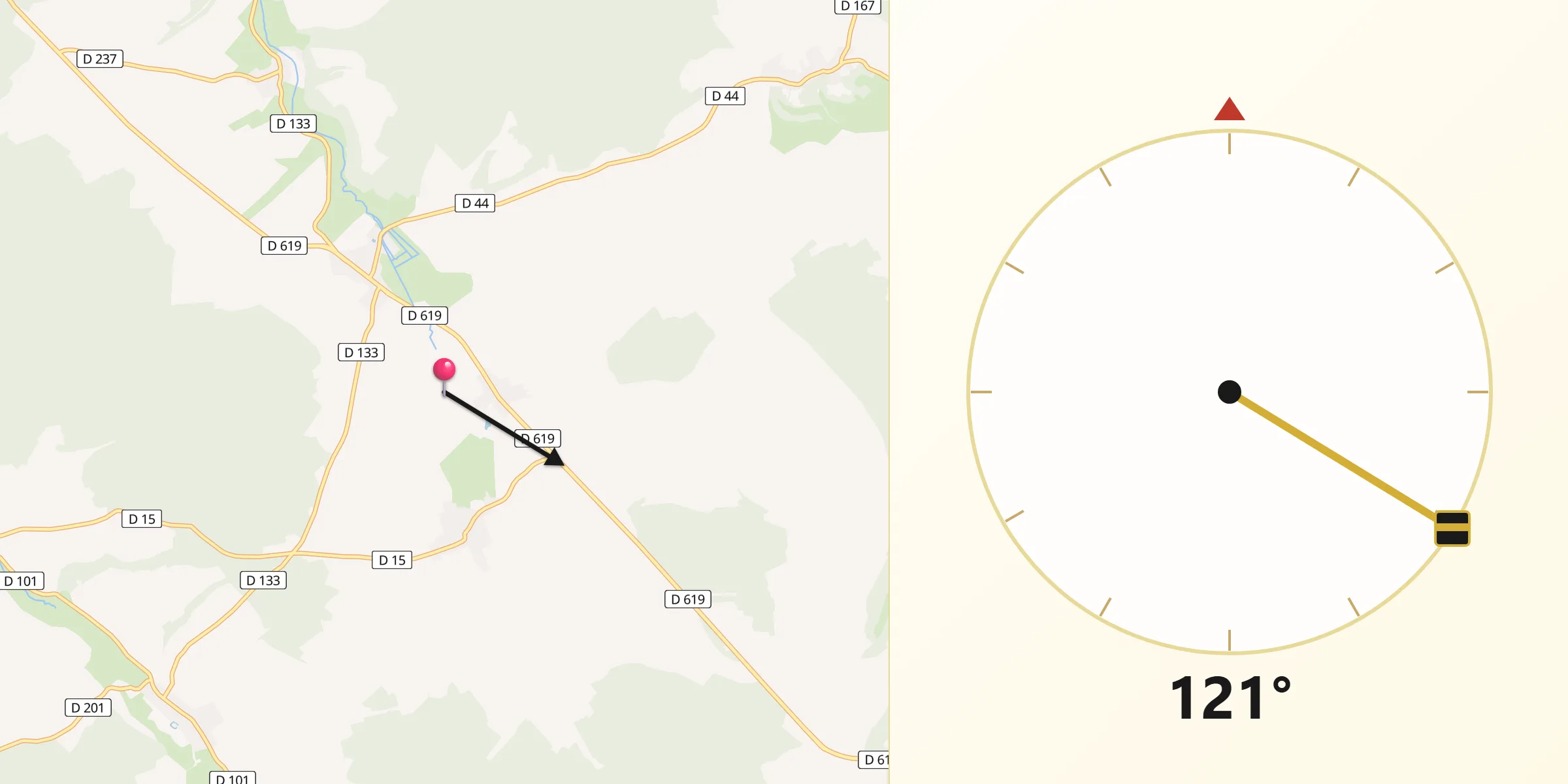 Direction vers la Qibla depuis Blaisy