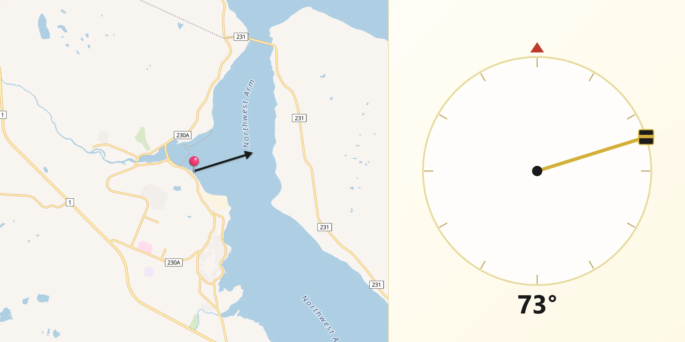 Qibla Direction from Clarenville-Shoal Harbour