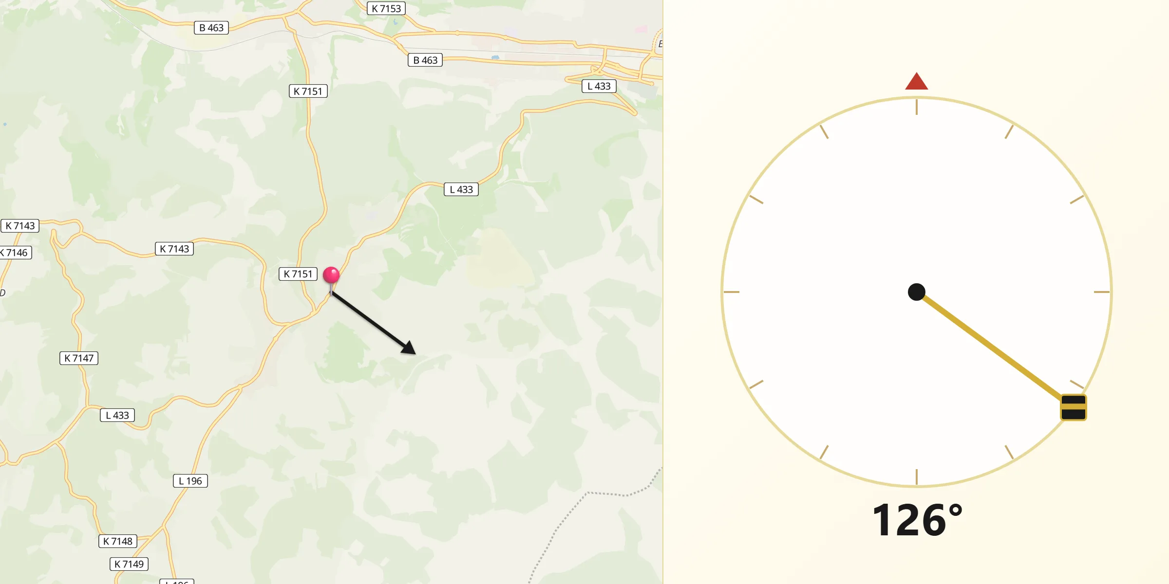 Qibla-Richtung von Meßstetten
