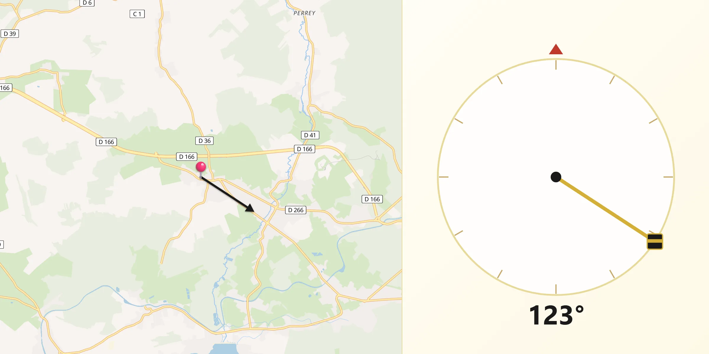 Direction vers la Qibla depuis Darnieulles