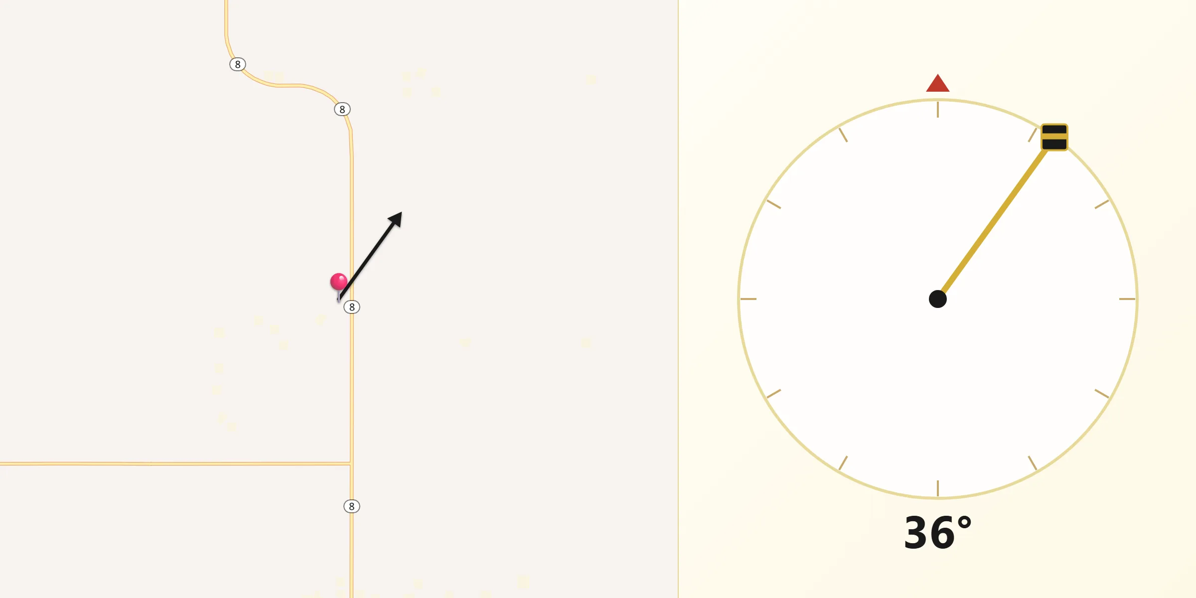 Qibla Direction from Mountrail