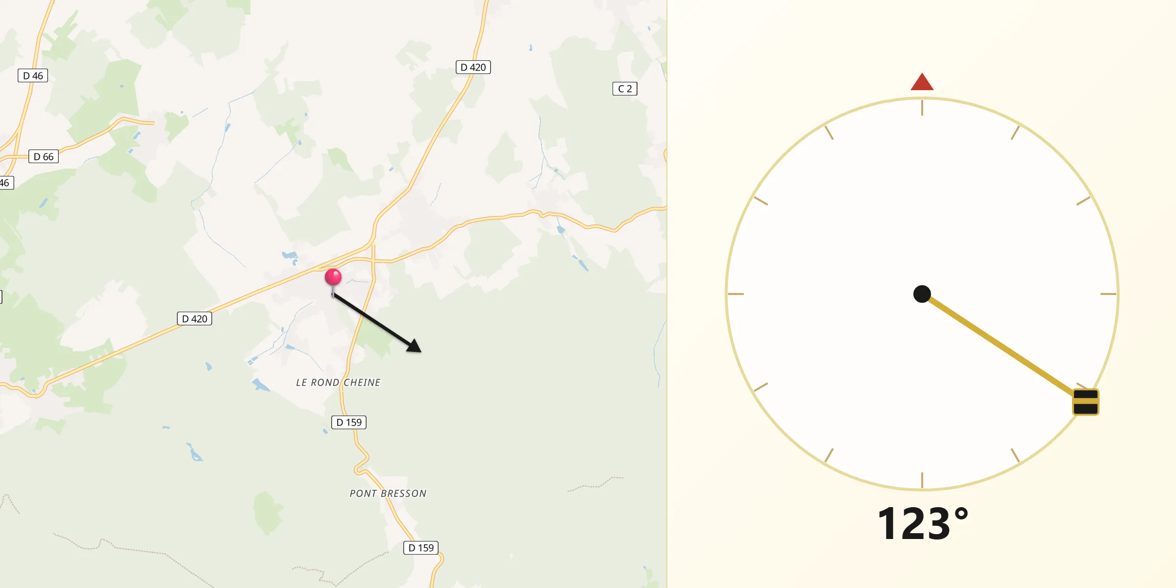 Direction vers la Qibla depuis Aydoilles