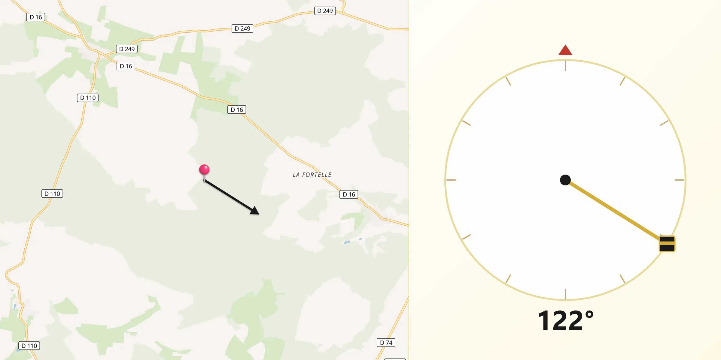 Direction vers la Qibla depuis Illoud