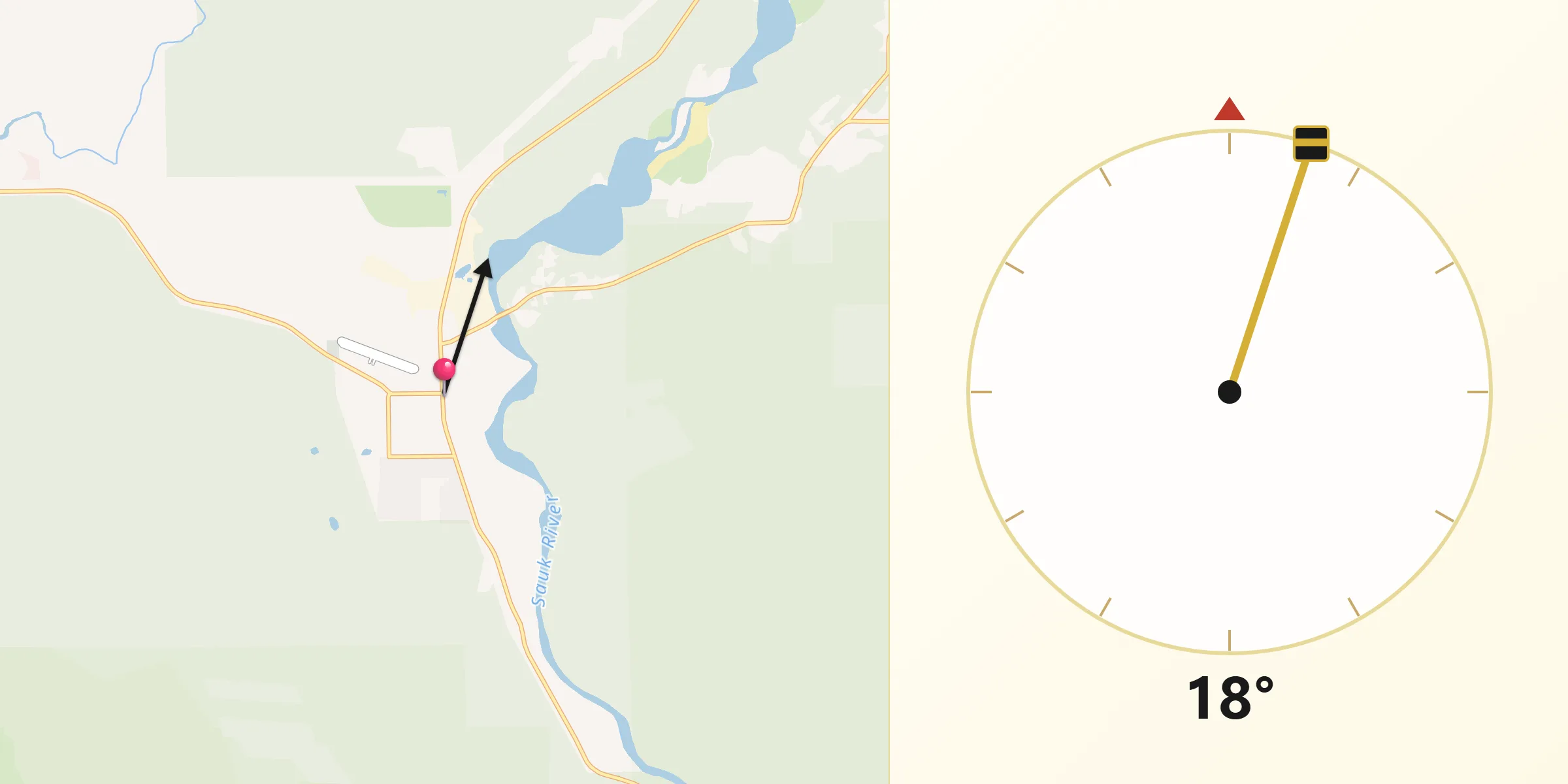 Qibla Direction from Darrington