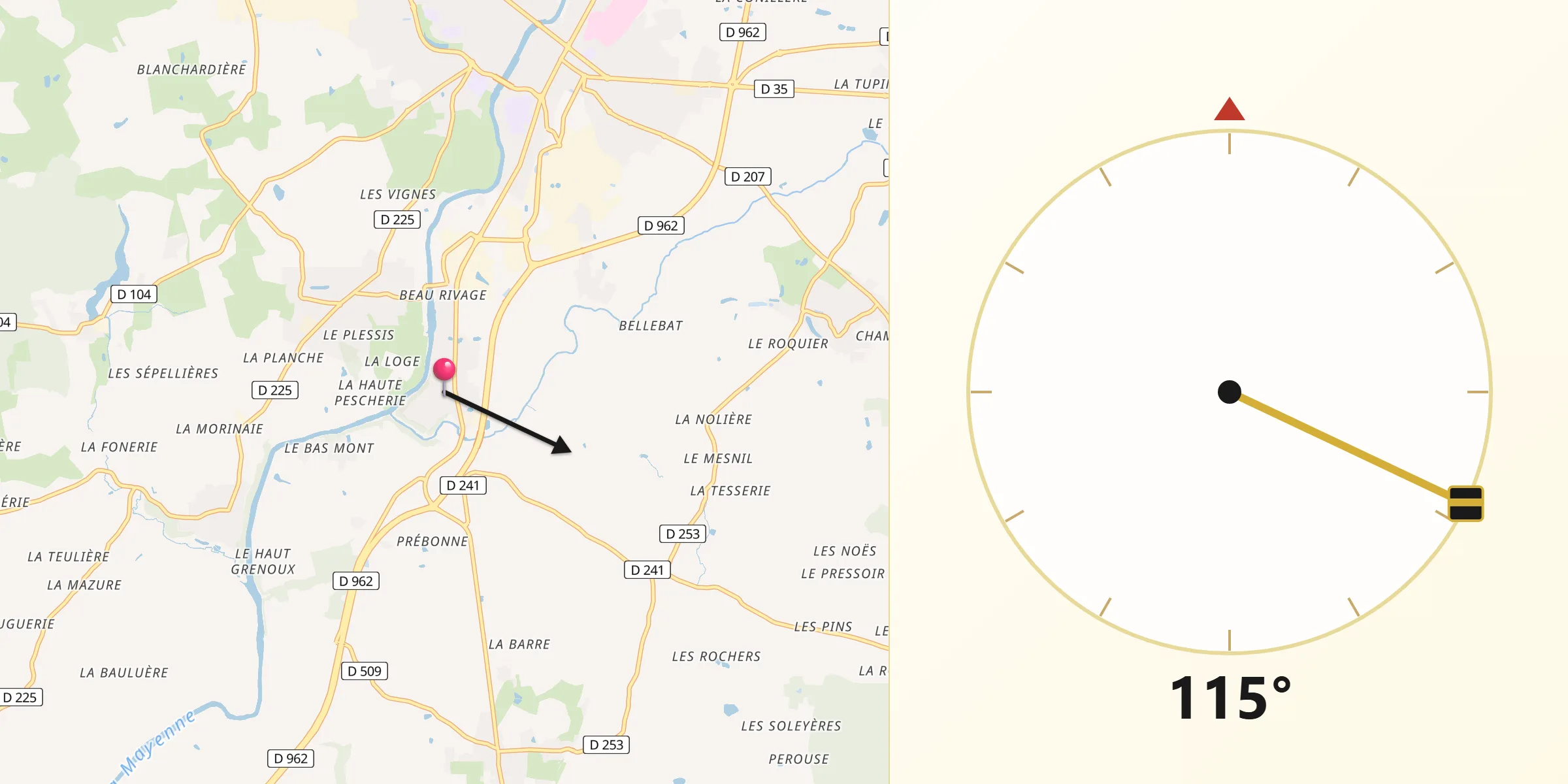 Direction vers la Qibla depuis Moulay