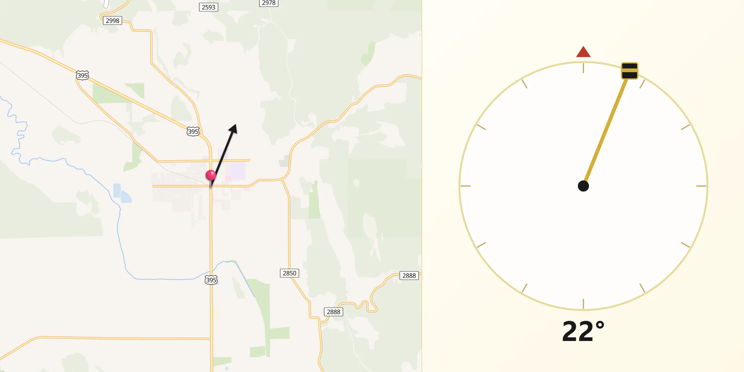 Qibla Direction from Chewelah