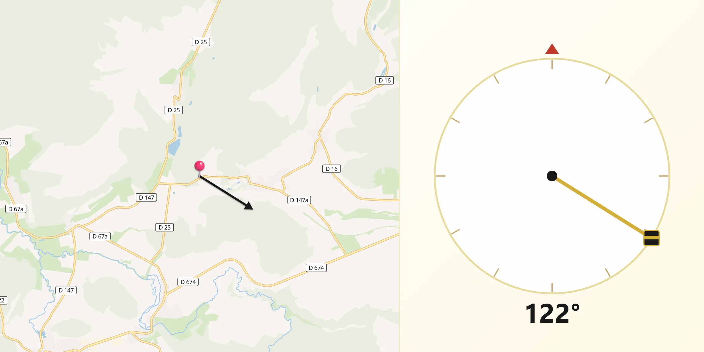 Direction vers la Qibla depuis Prez-sous-Lafauche