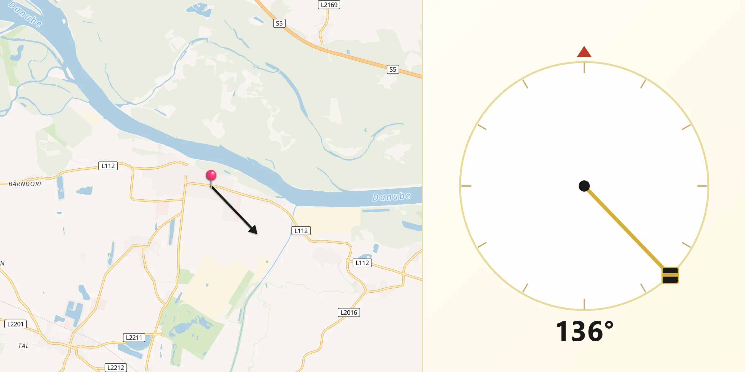 Qibla-Richtung von Erpersdorf