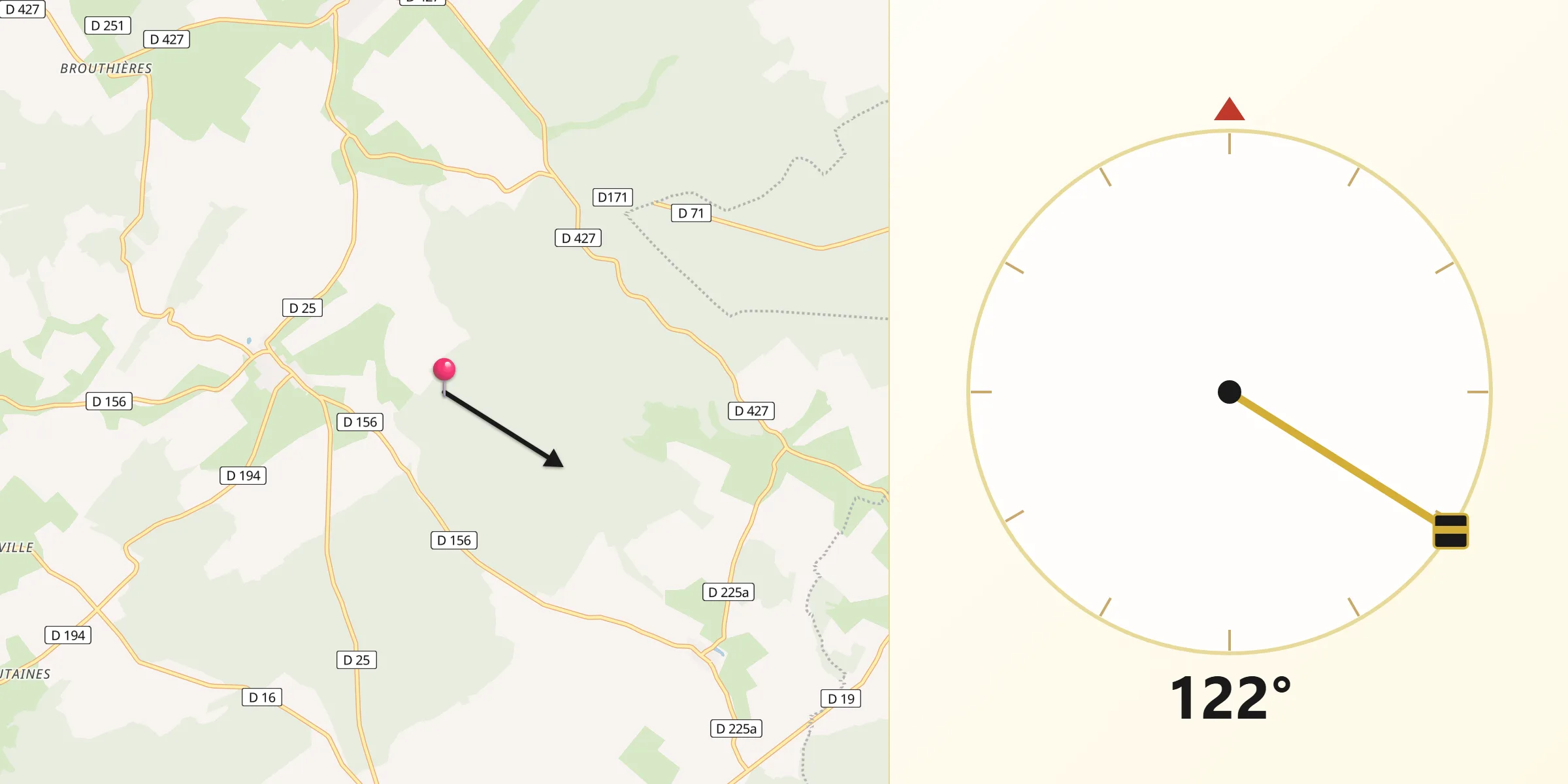 Direction vers la Qibla depuis Morionvilliers
