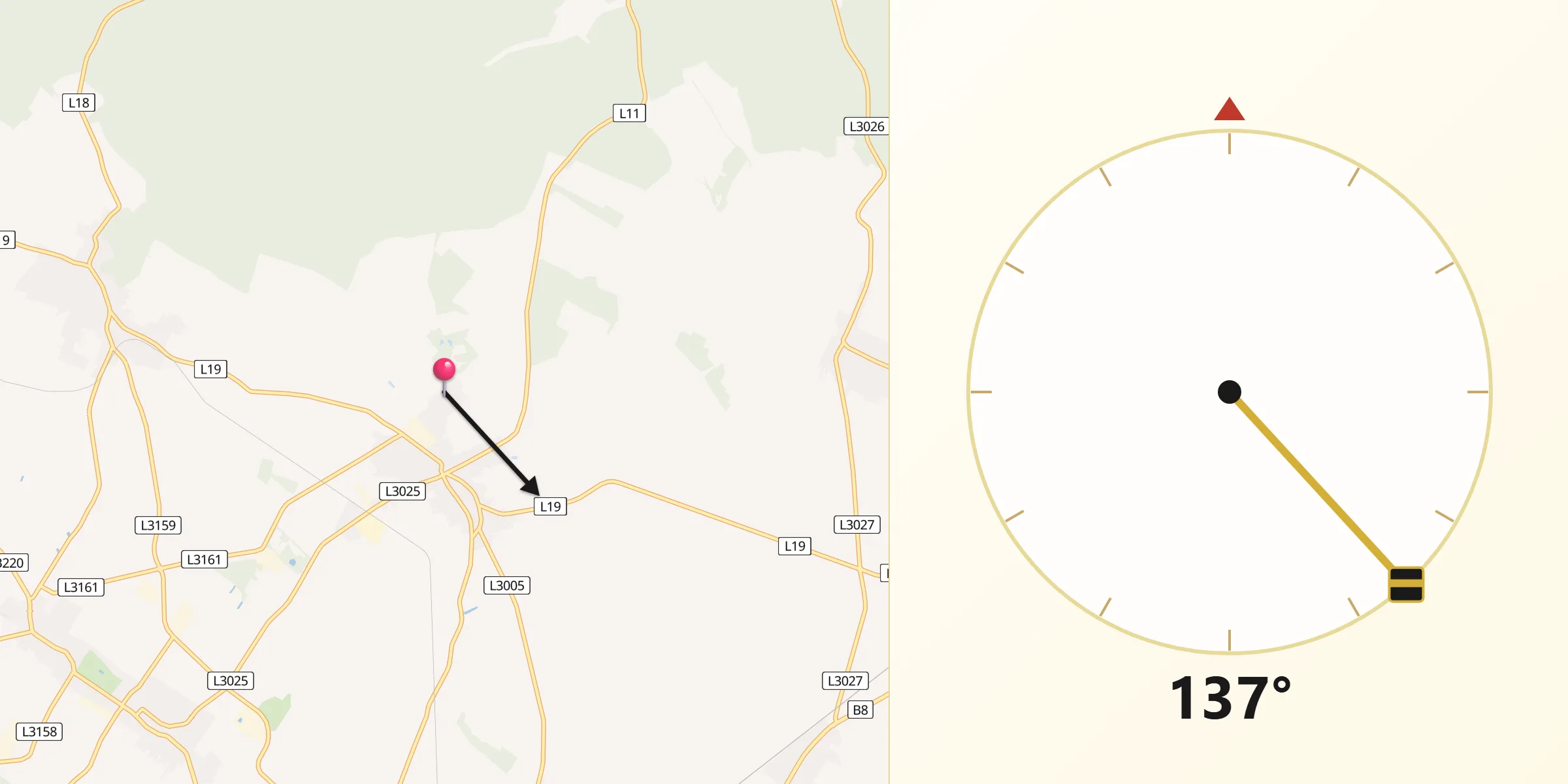 Qibla-Richtung von Politischer Bezirk Gänserndorf