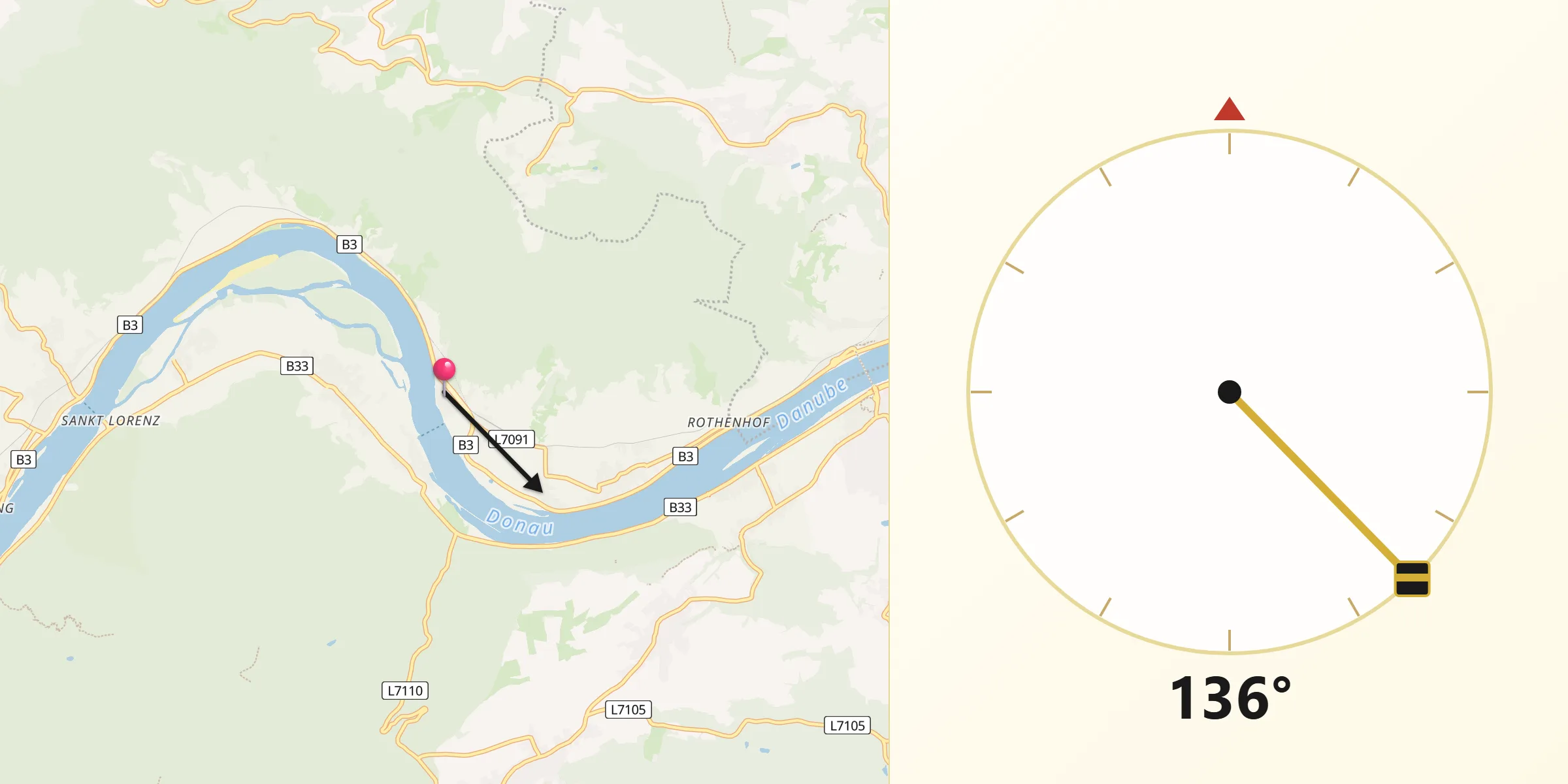 Qibla-Richtung von Dürnstein