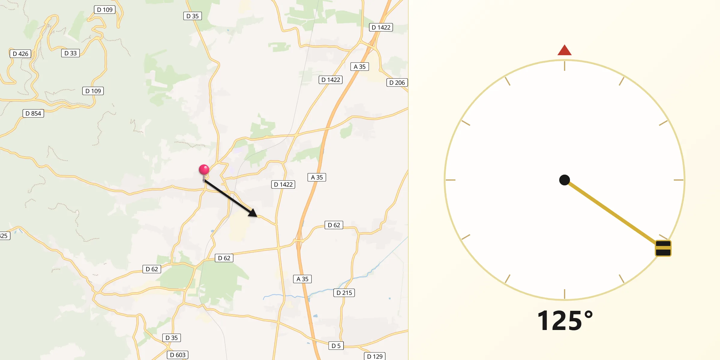 Direction vers la Qibla depuis Barr