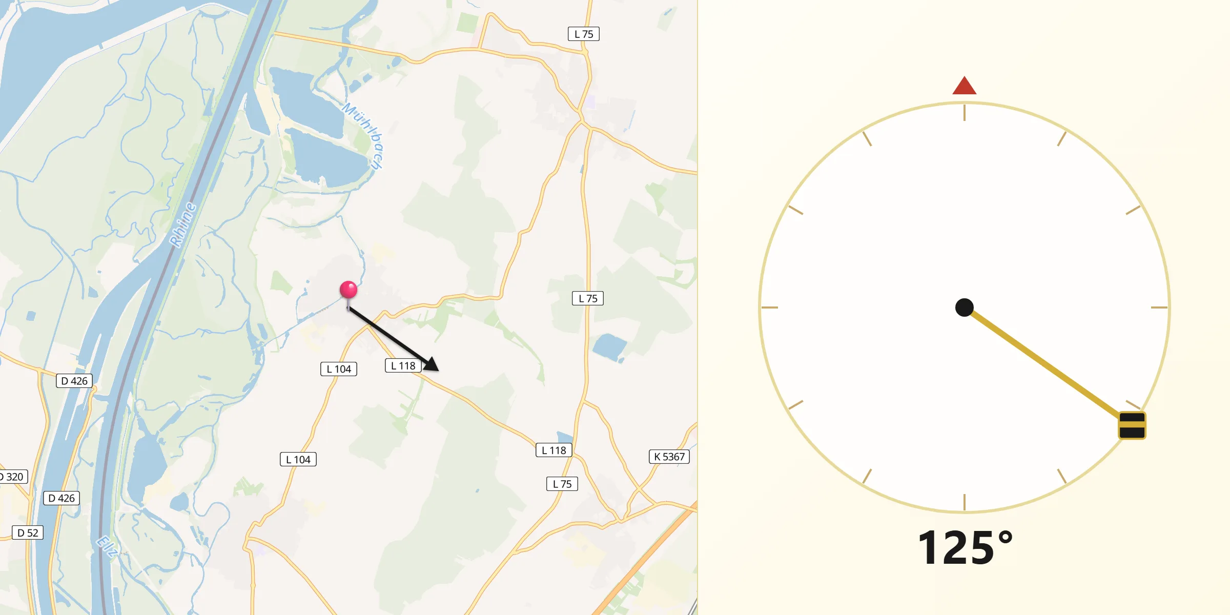 Qibla-Richtung von Meißenheim