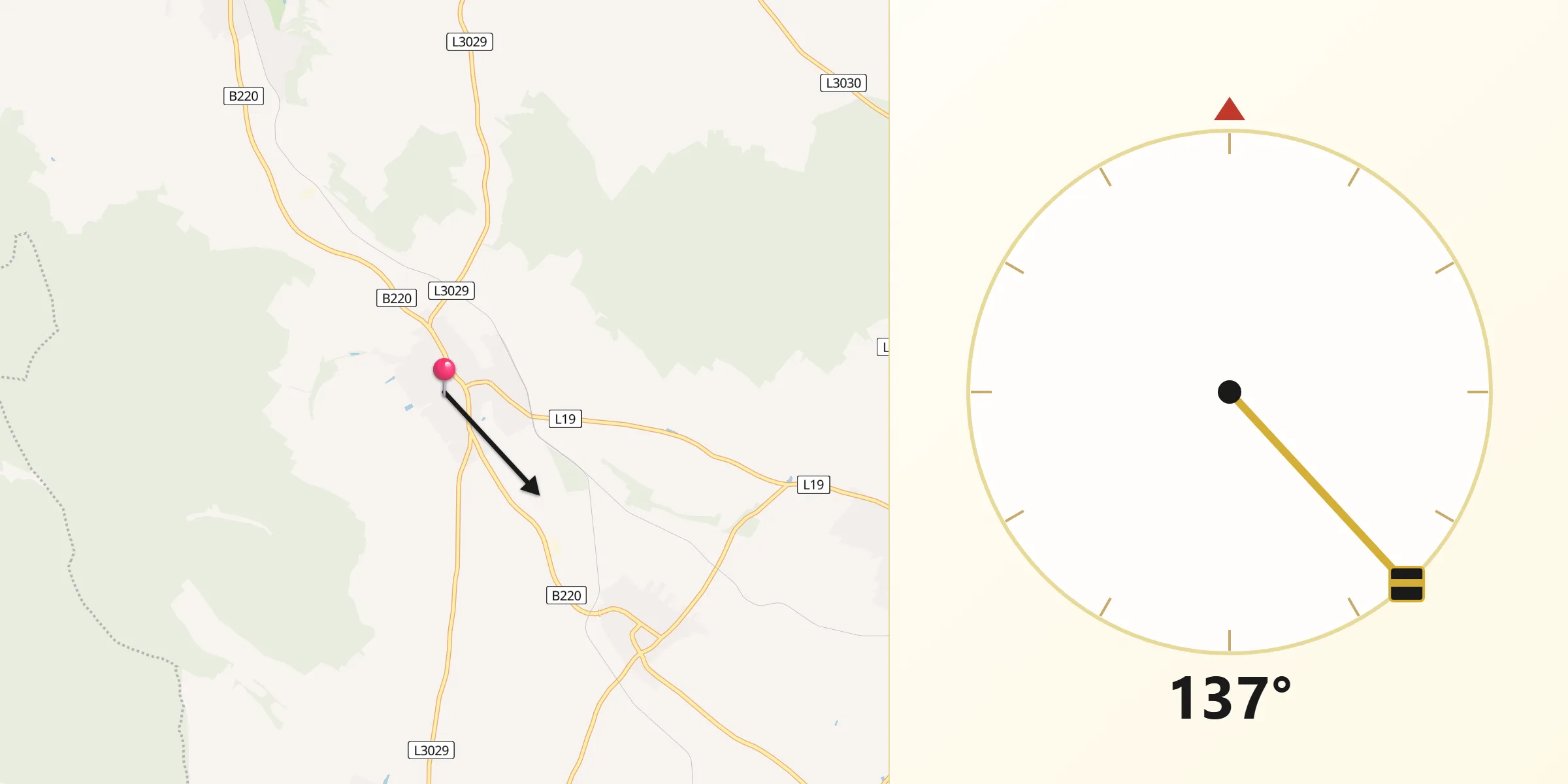Qibla-Richtung von Groß-Schweinbarth