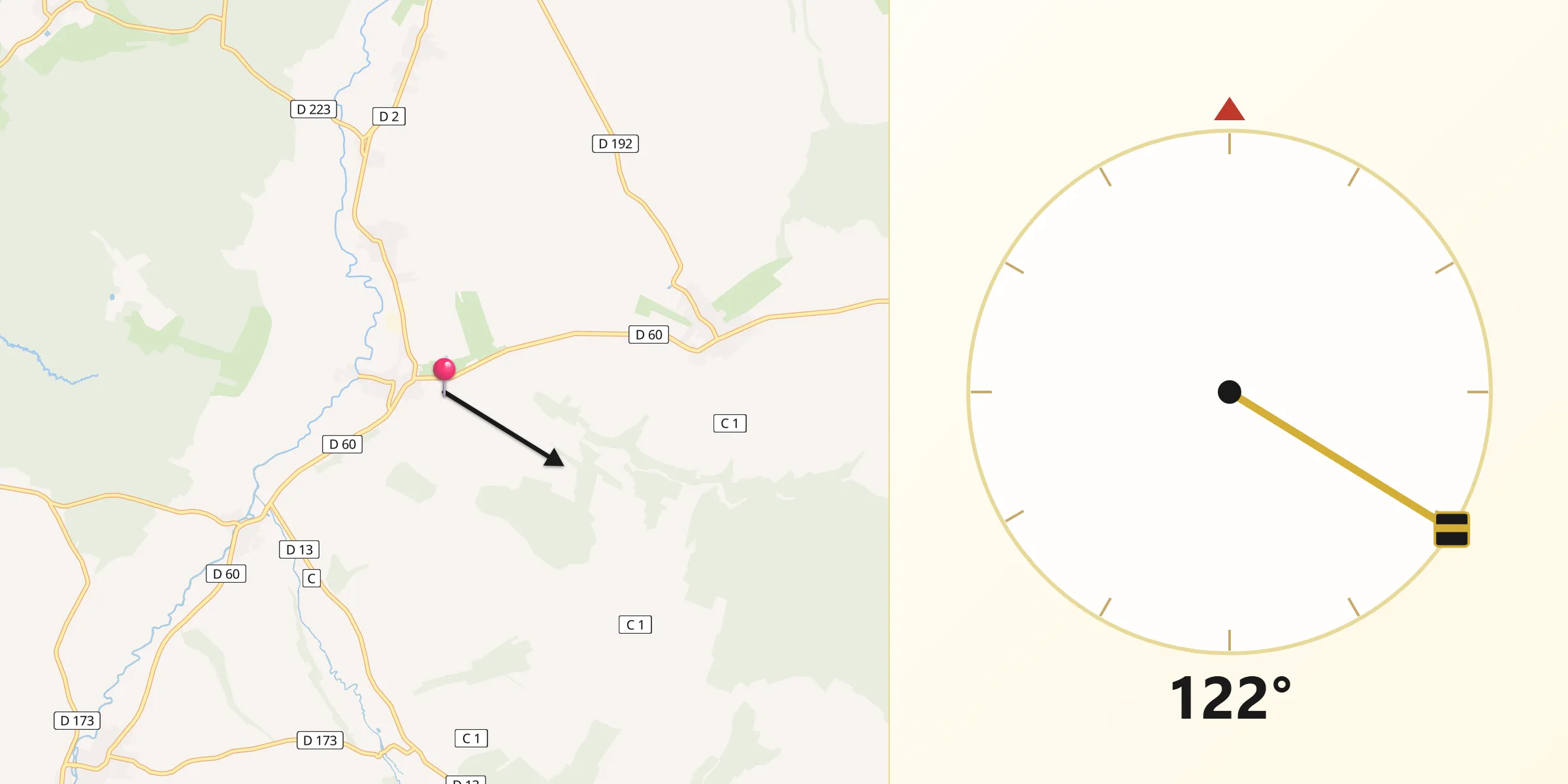 Direction vers la Qibla depuis Morancourt