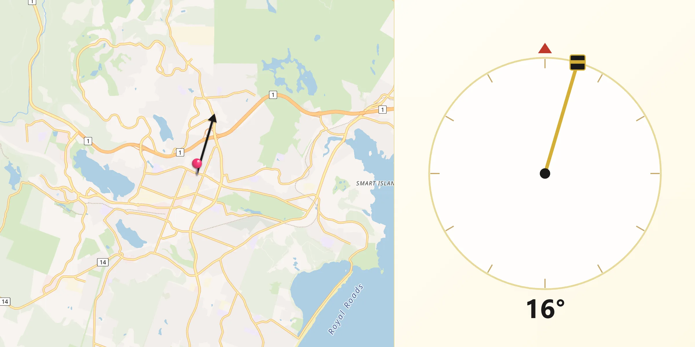 Qibla Direction from Langford