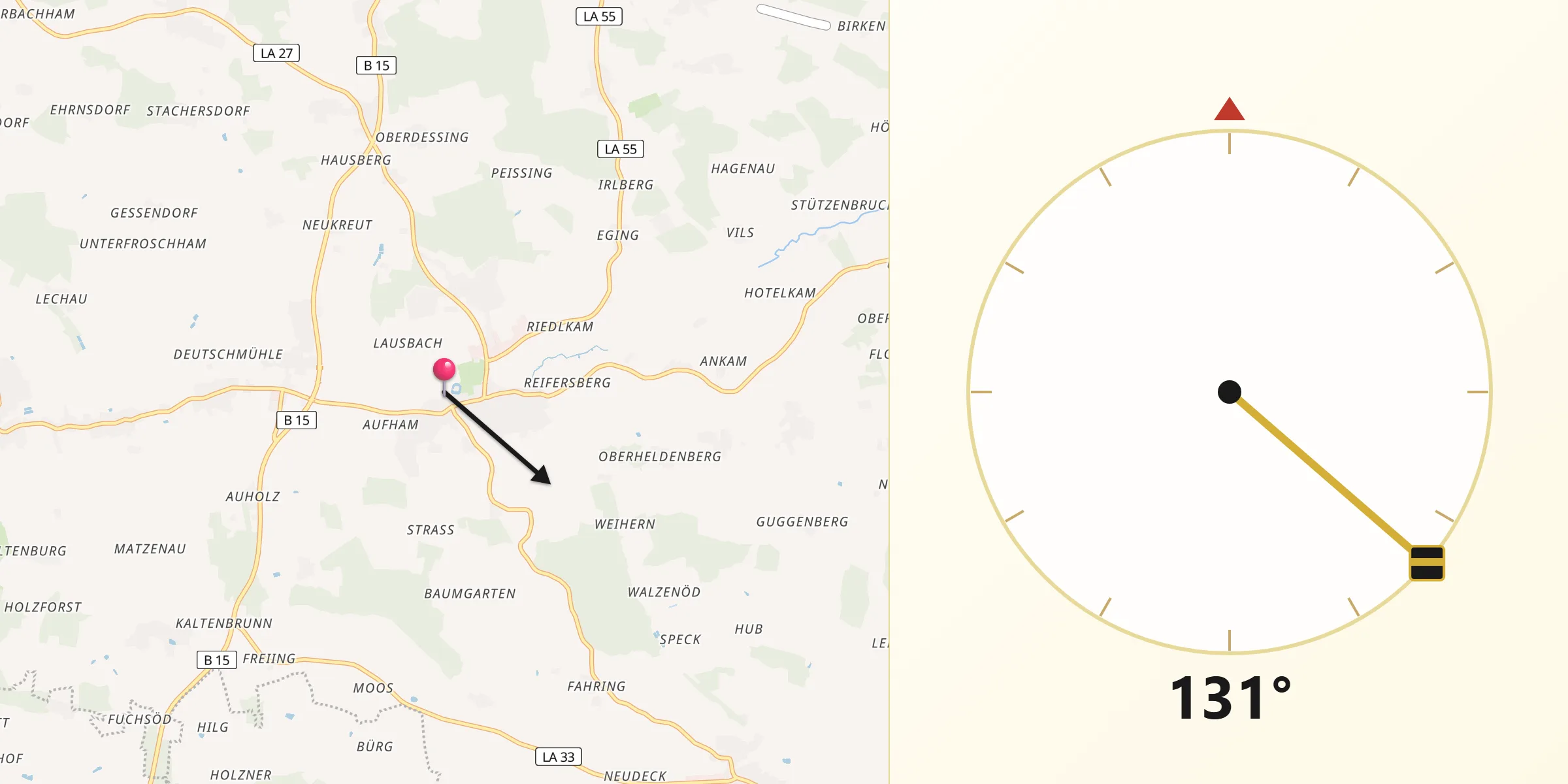 Qibla-Richtung von Altfraunhofen