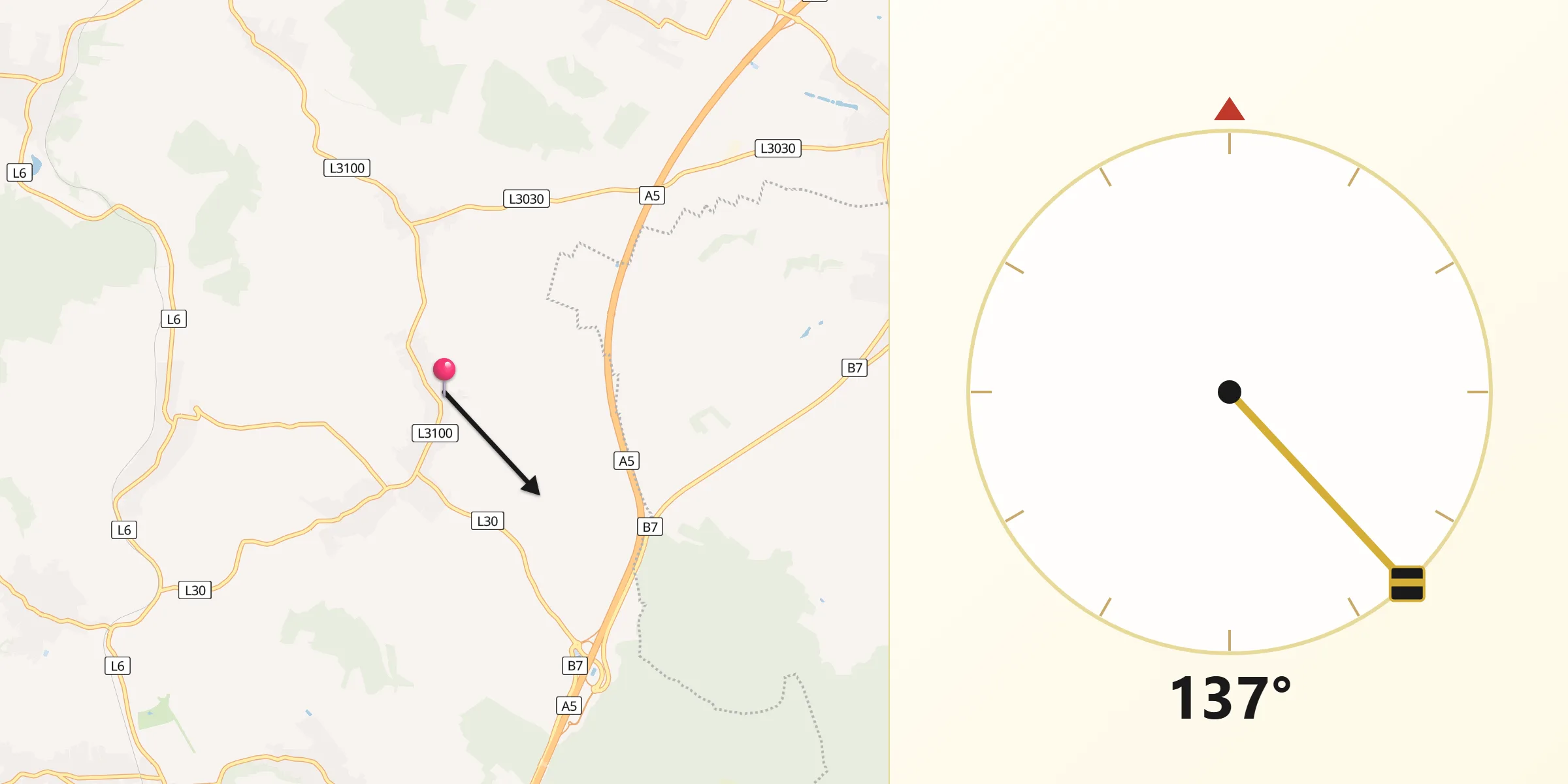 Qibla-Richtung von Hochleithen