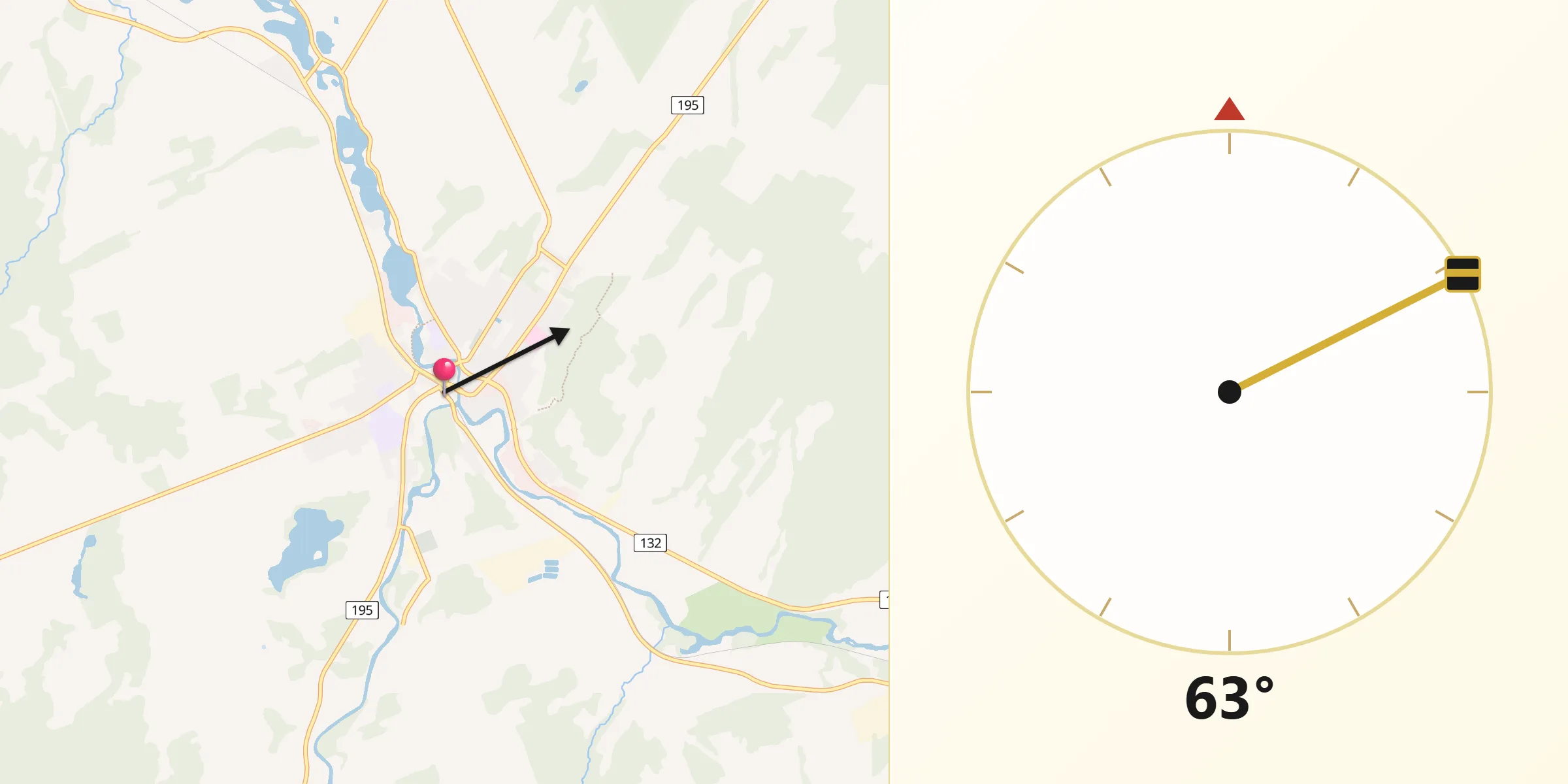 Qibla Direction from Amqui