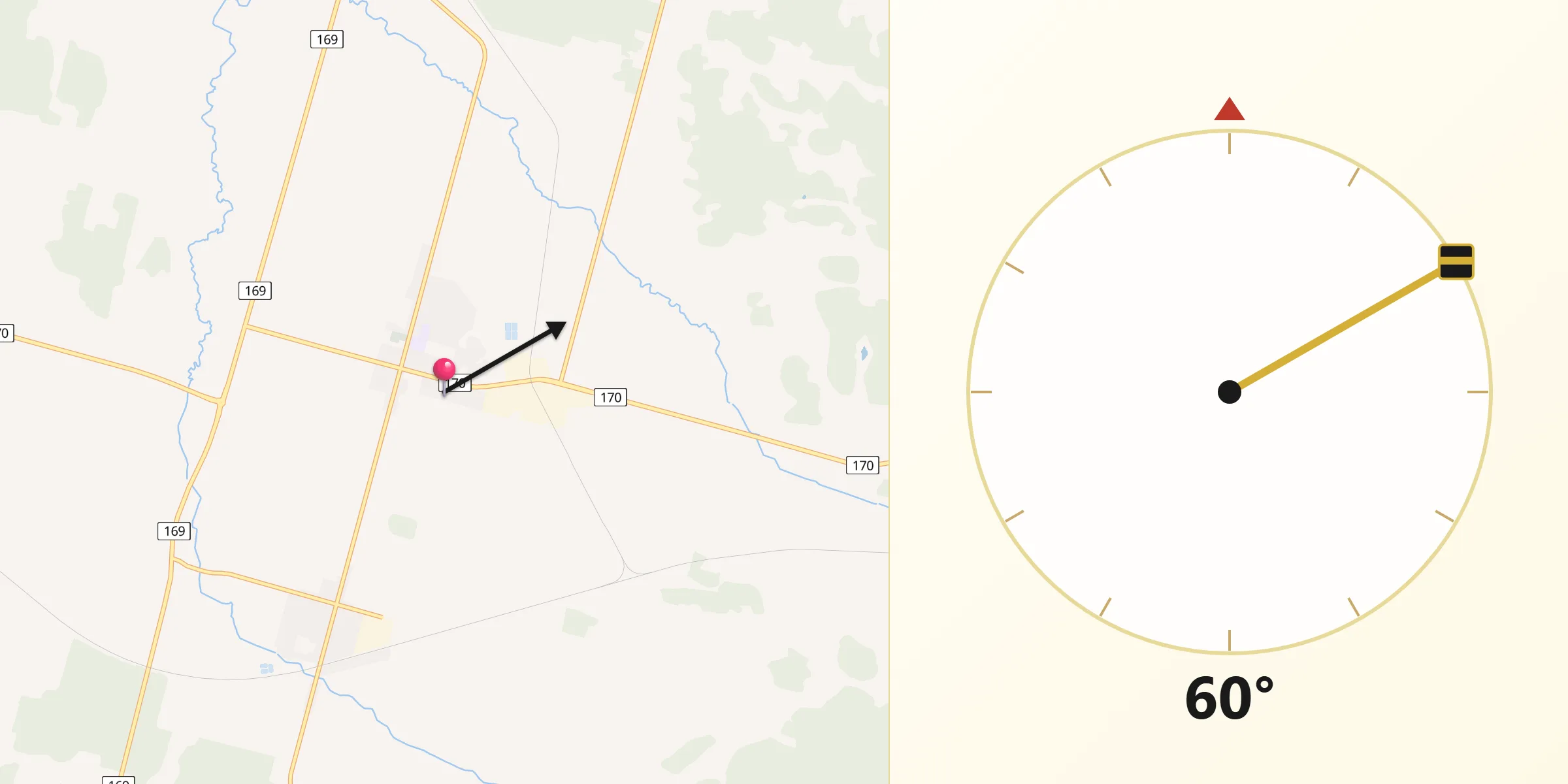 Qibla Direction from Saint-Bruno