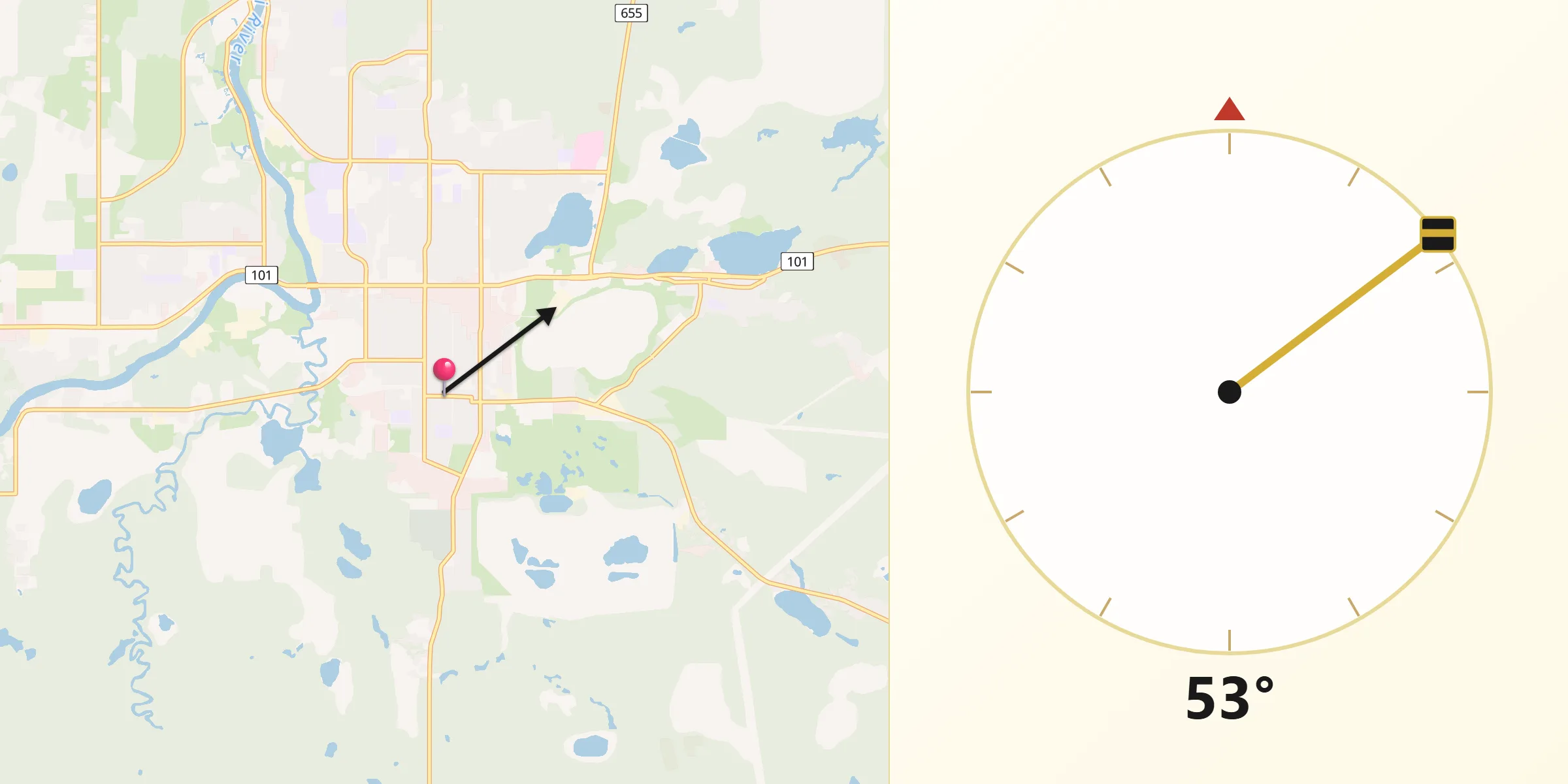 Qibla Direction from Timmins