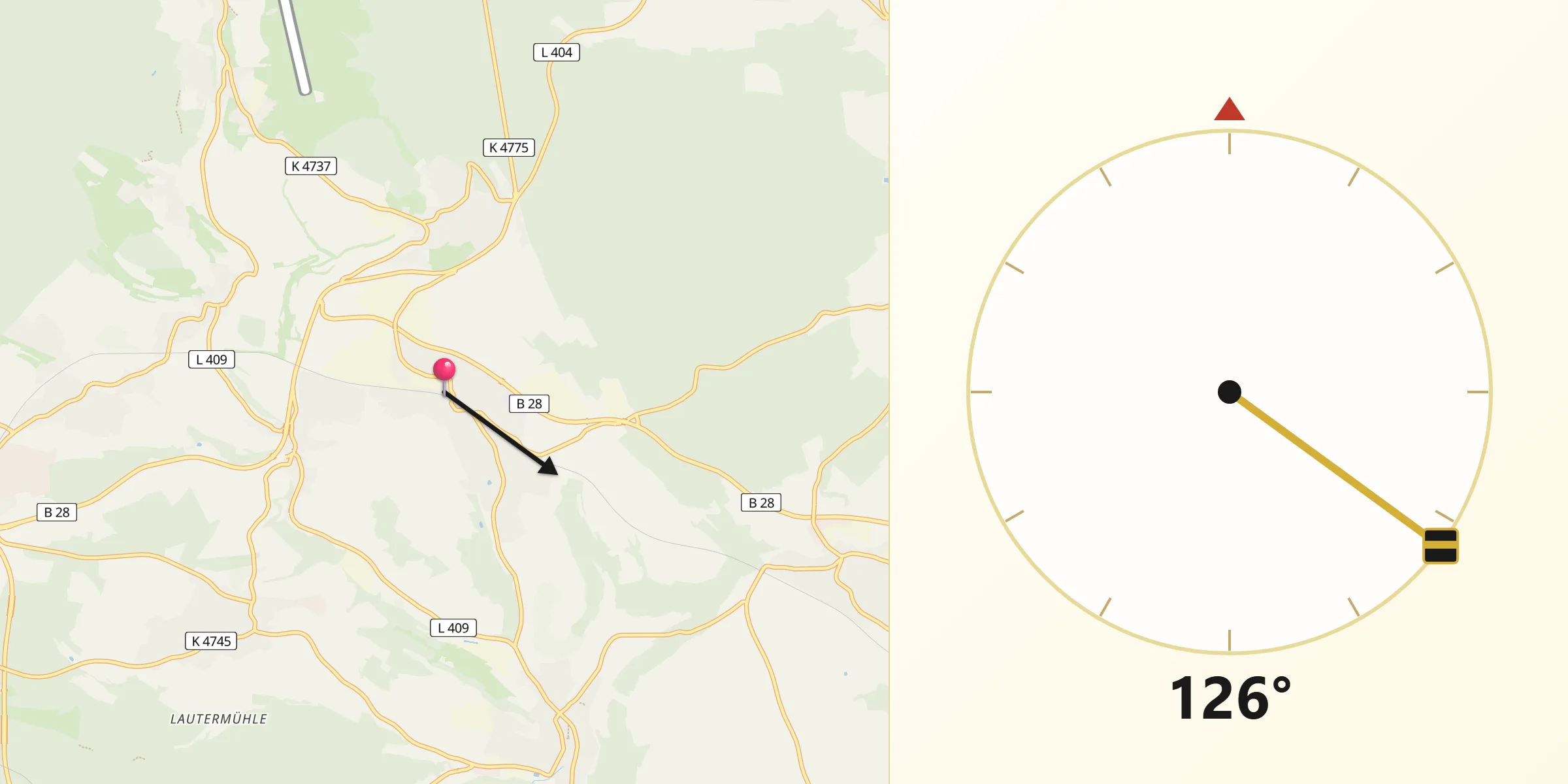 Qibla-Richtung von Dornstetten