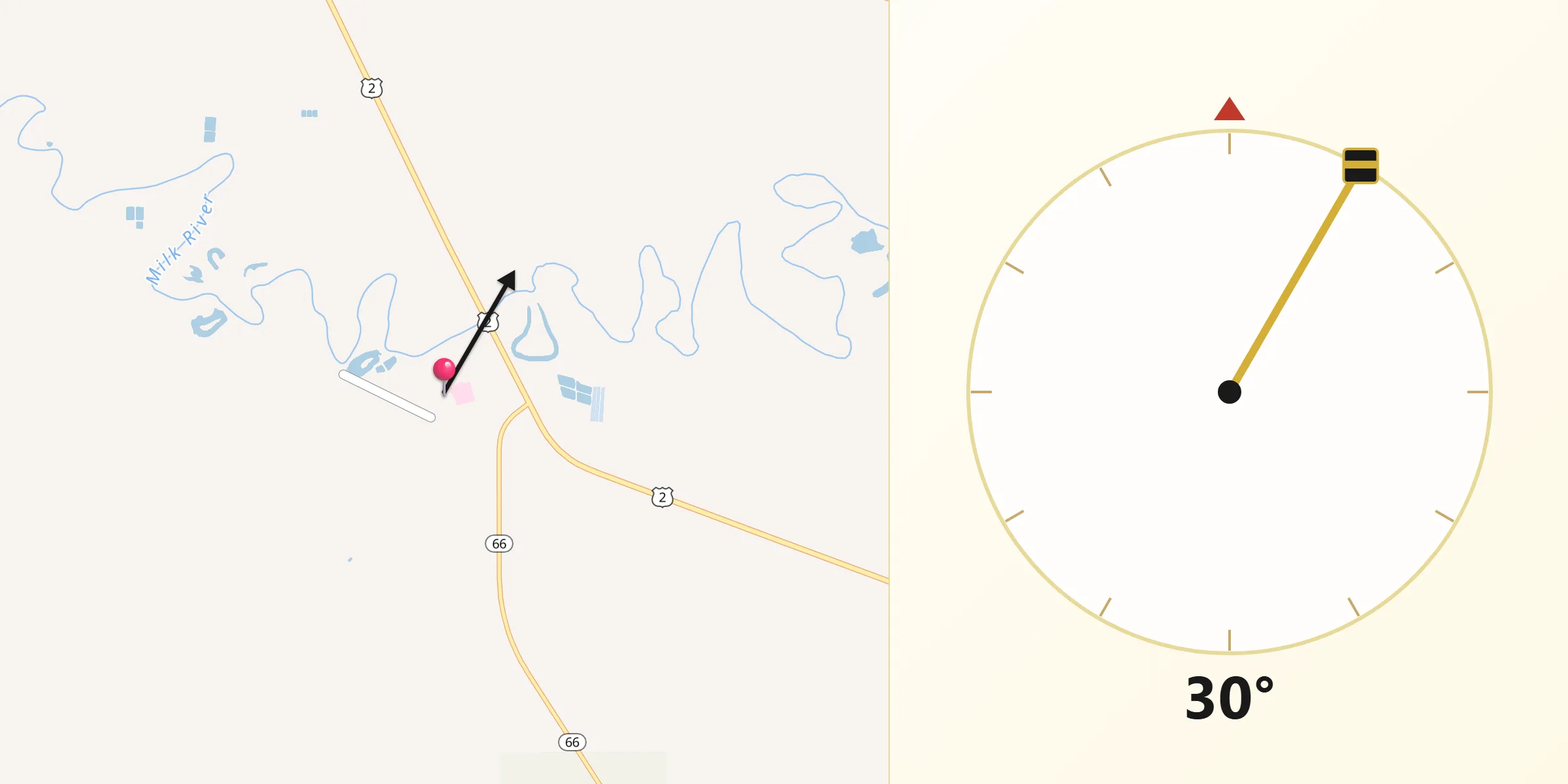 Qibla Direction from Fort Belknap Agency