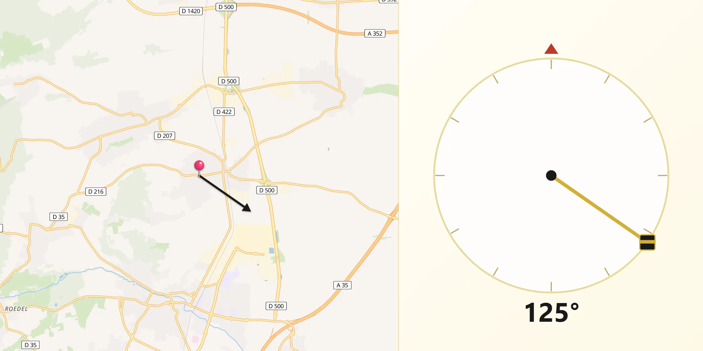 Direction vers la Qibla depuis Bischoffsheim