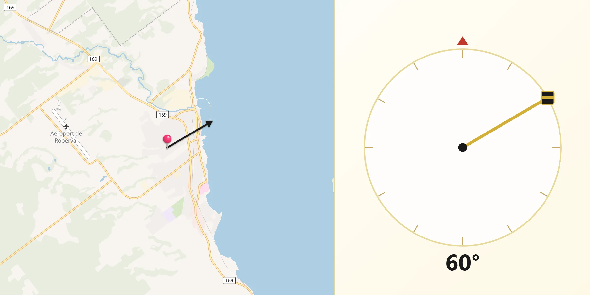 Qibla Direction from Roberval