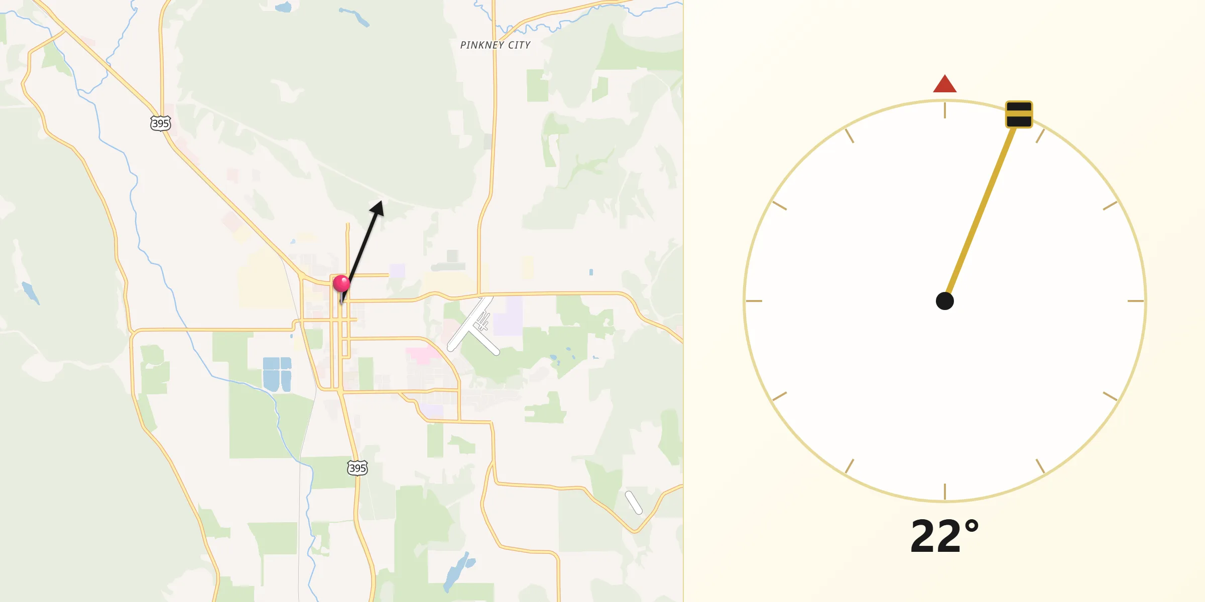 Qibla Direction from Colville