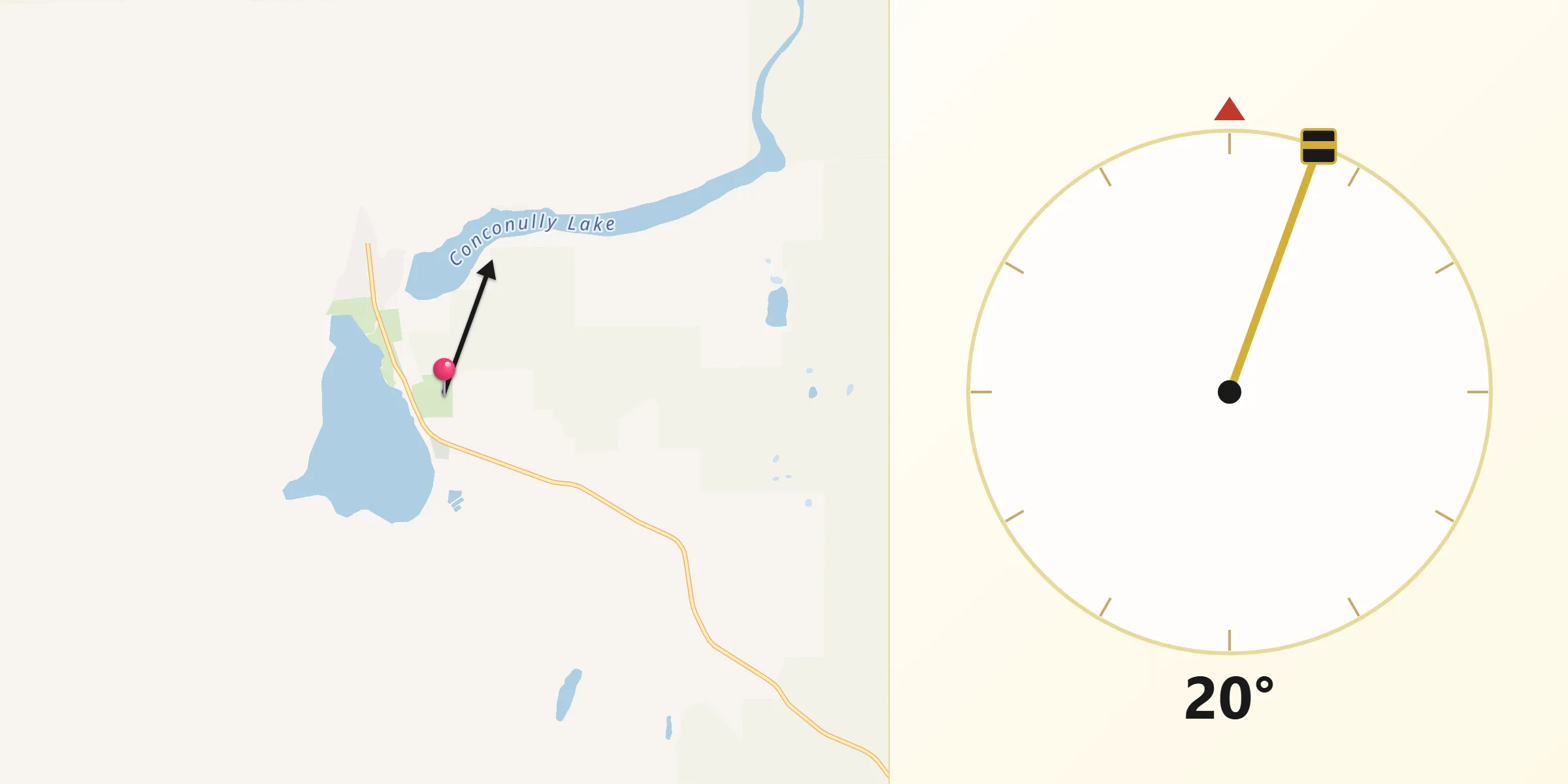 Qibla Direction from Okanogan County