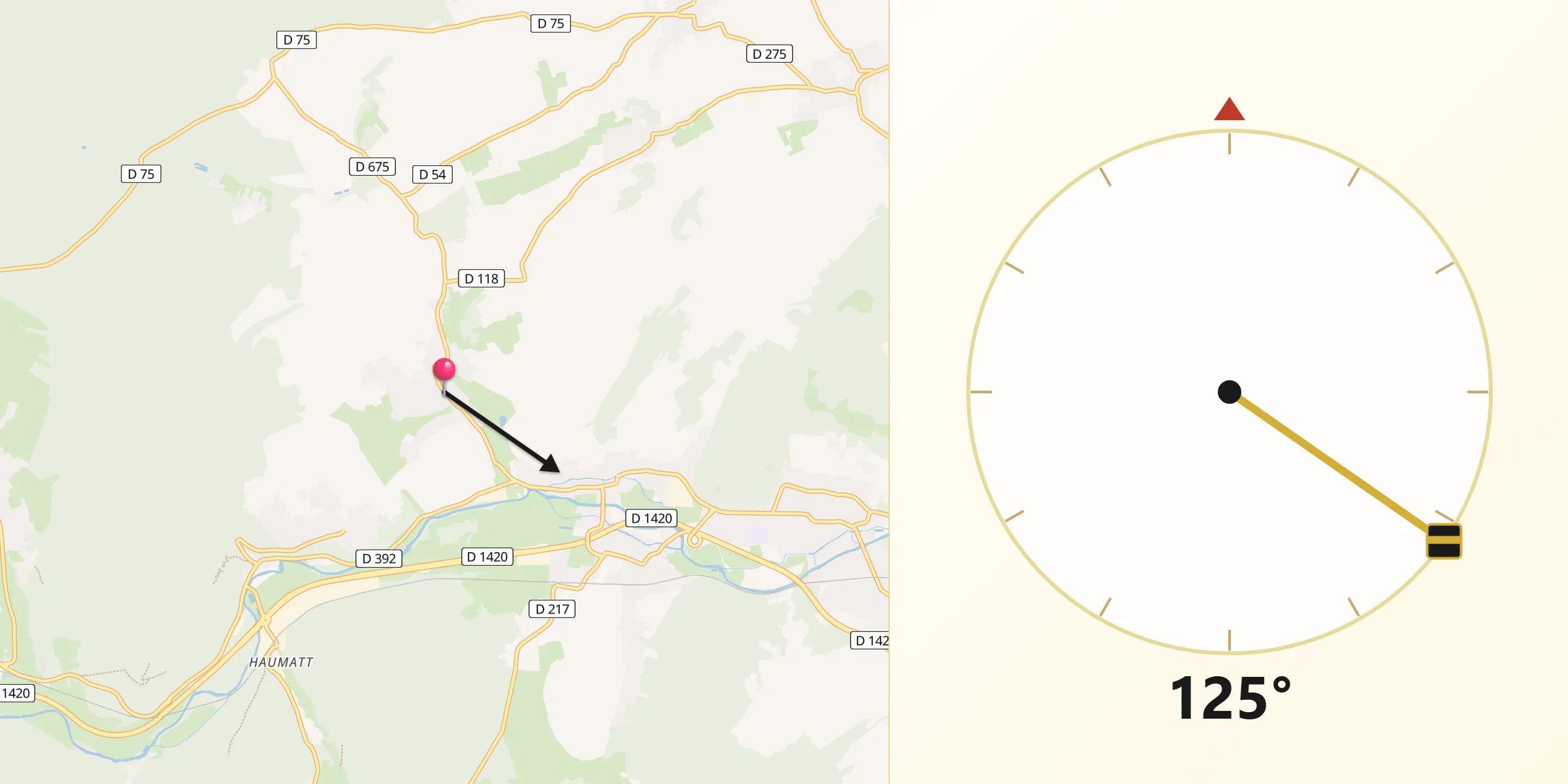 Direction vers la Qibla depuis Still