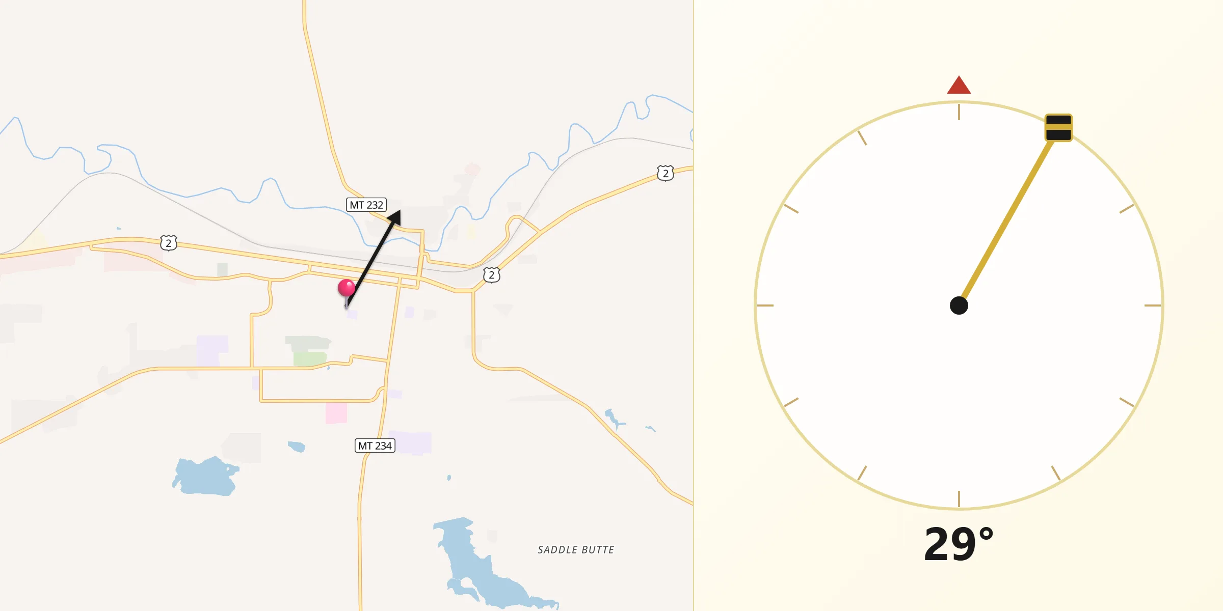 Qibla Direction from Havre