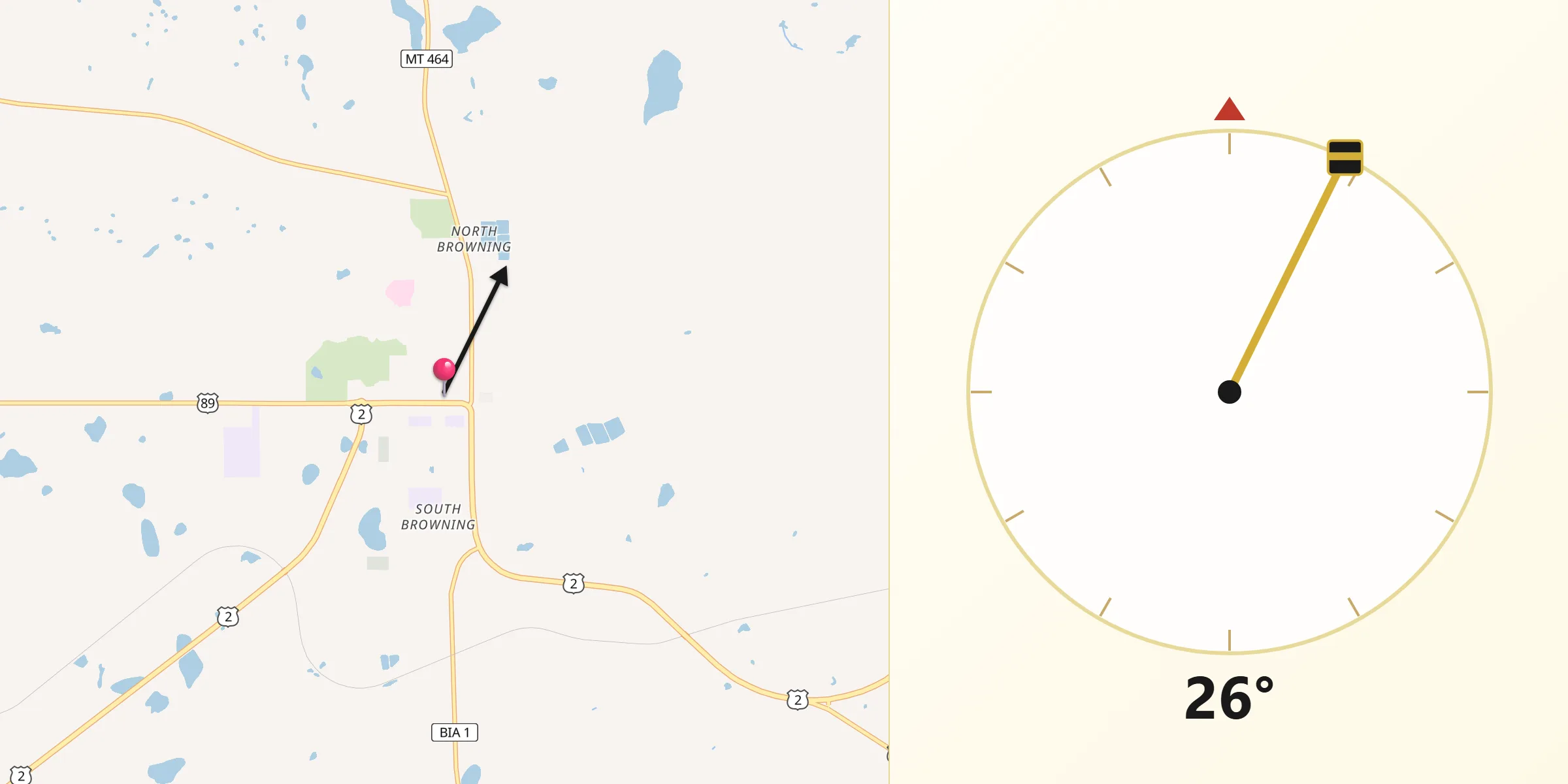 Qibla Direction from Browning