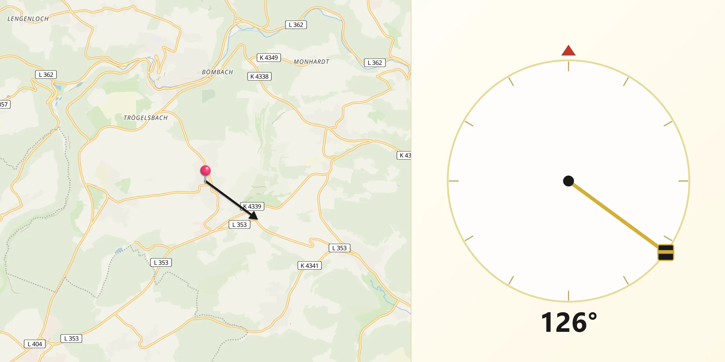 Qibla-Richtung von Egenhausen