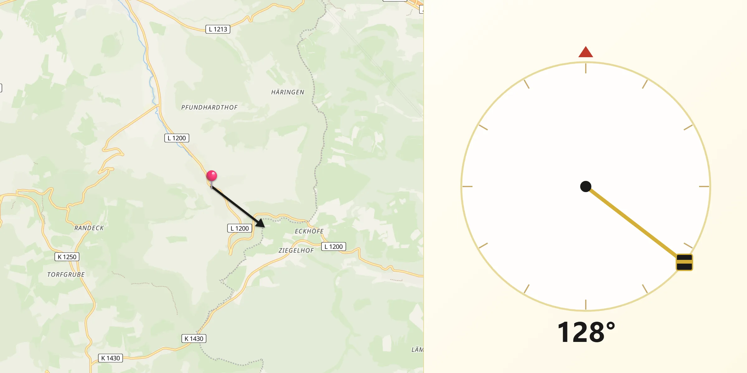 Qibla-Richtung von Neidlingen