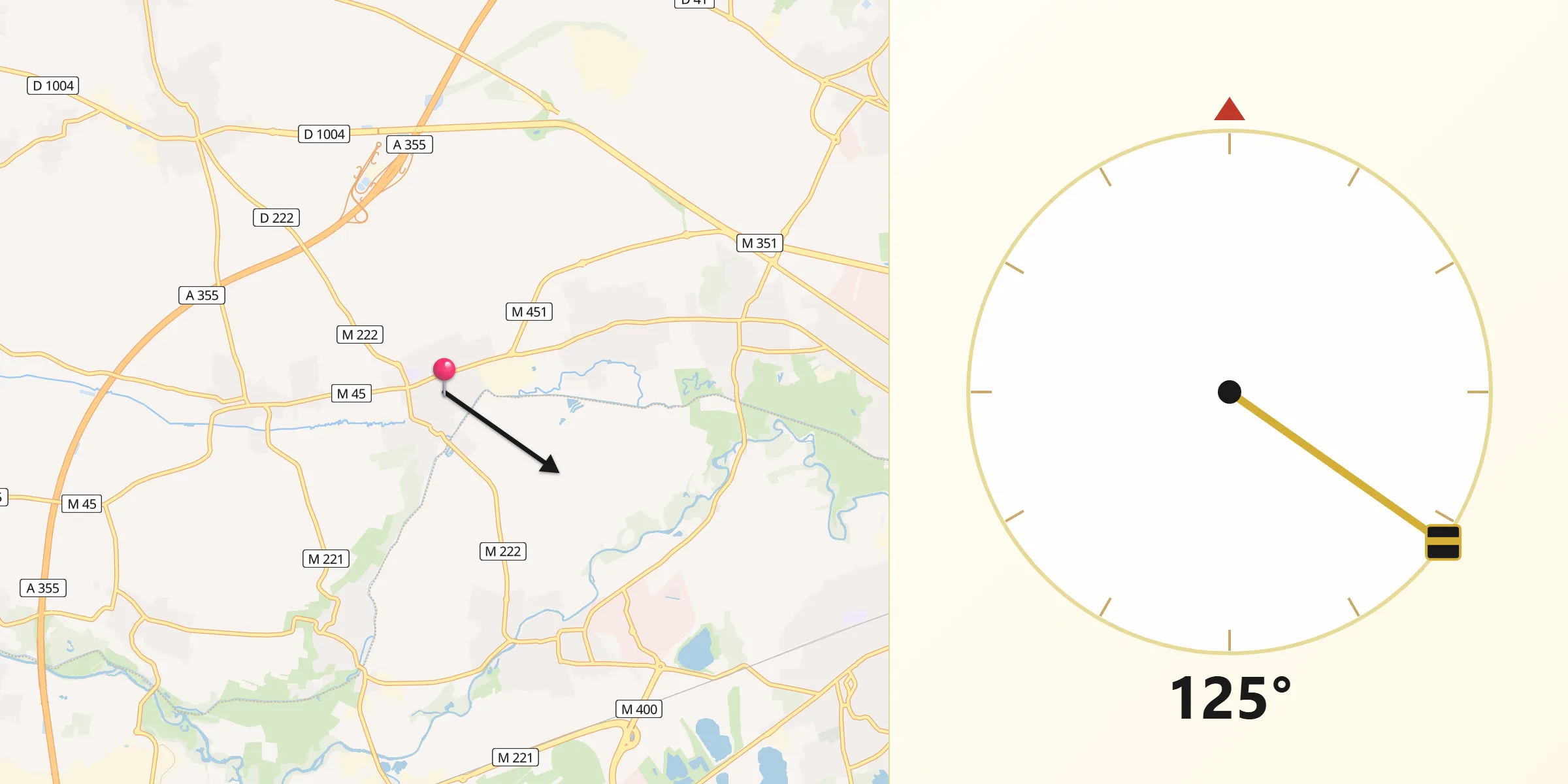 Direction vers la Qibla depuis Achenheim