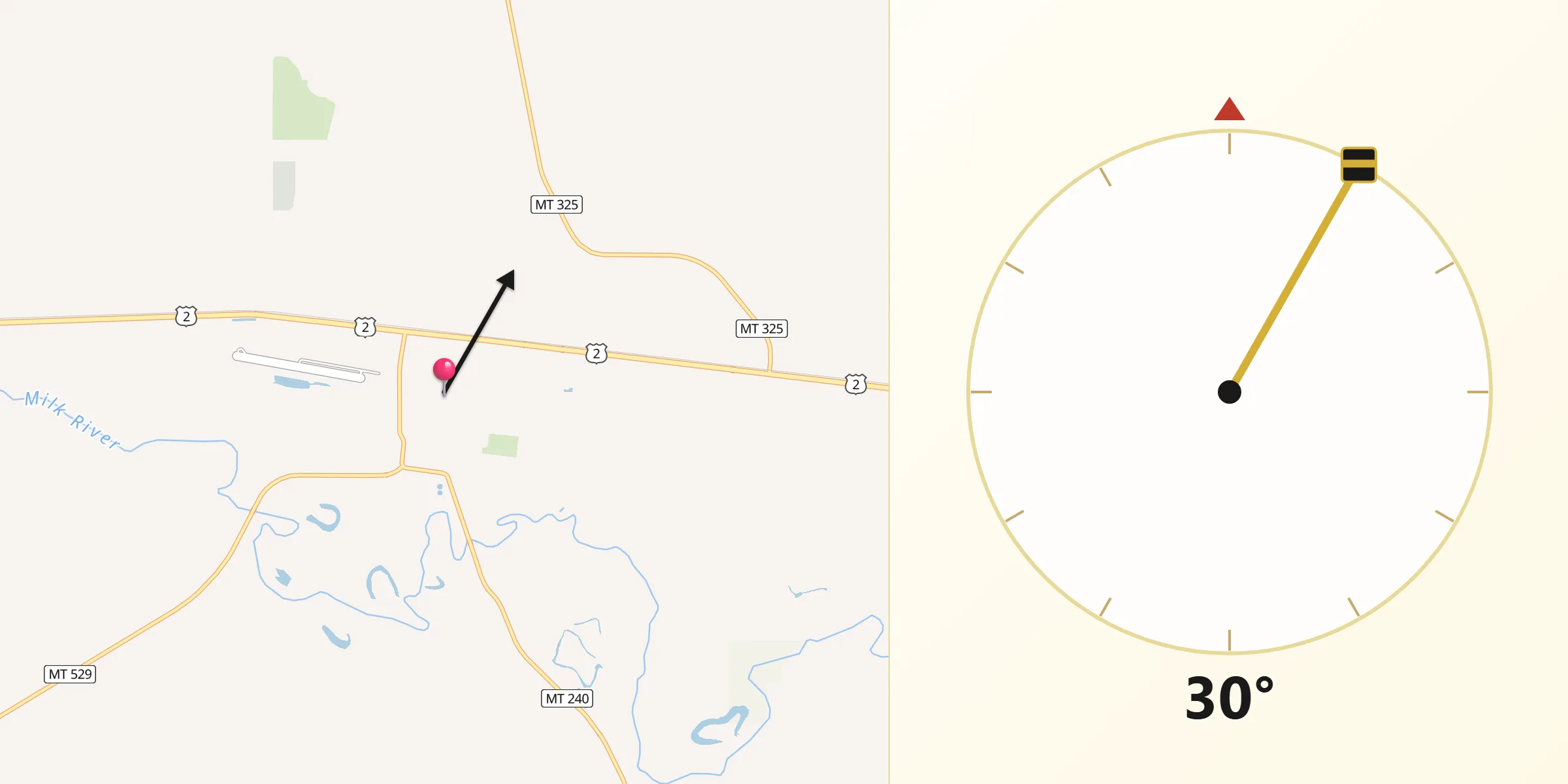 Qibla Direction from Chinook
