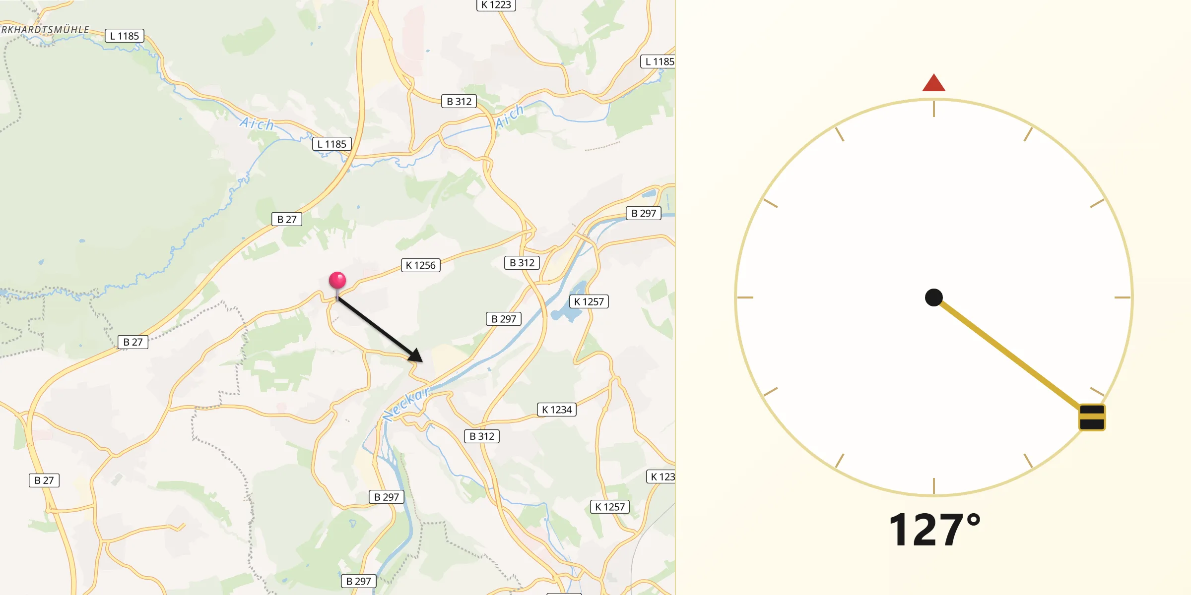 Qibla-Richtung von Schlaitdorf