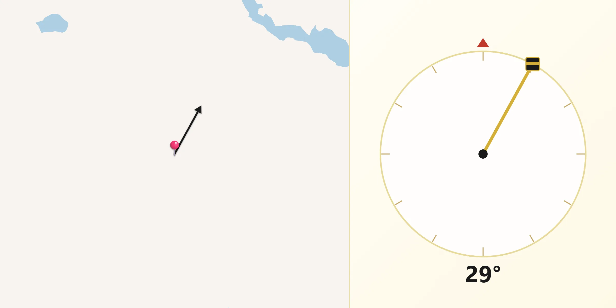 Qibla Direction from Hill