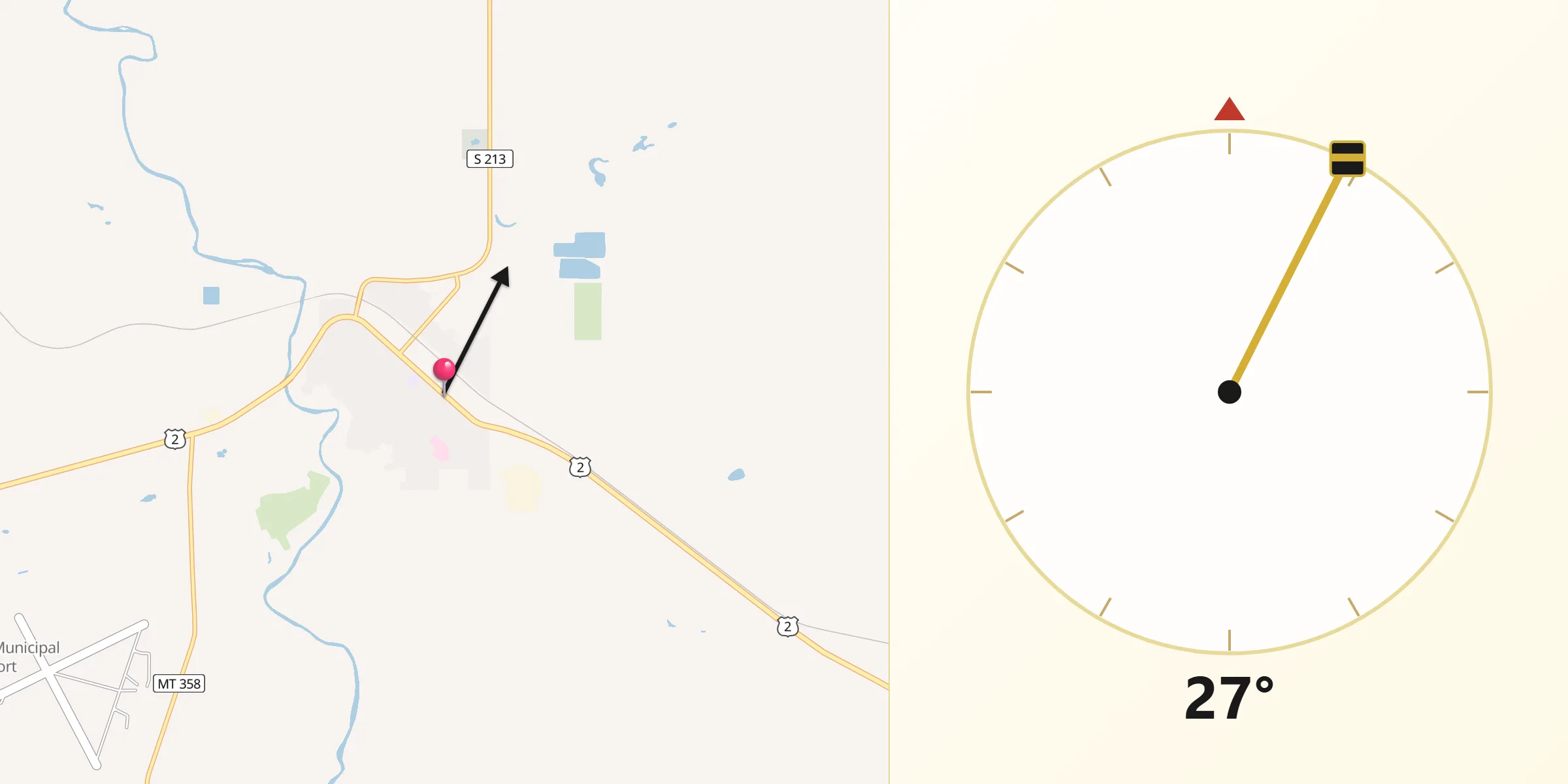 Qibla Direction from Cut Bank