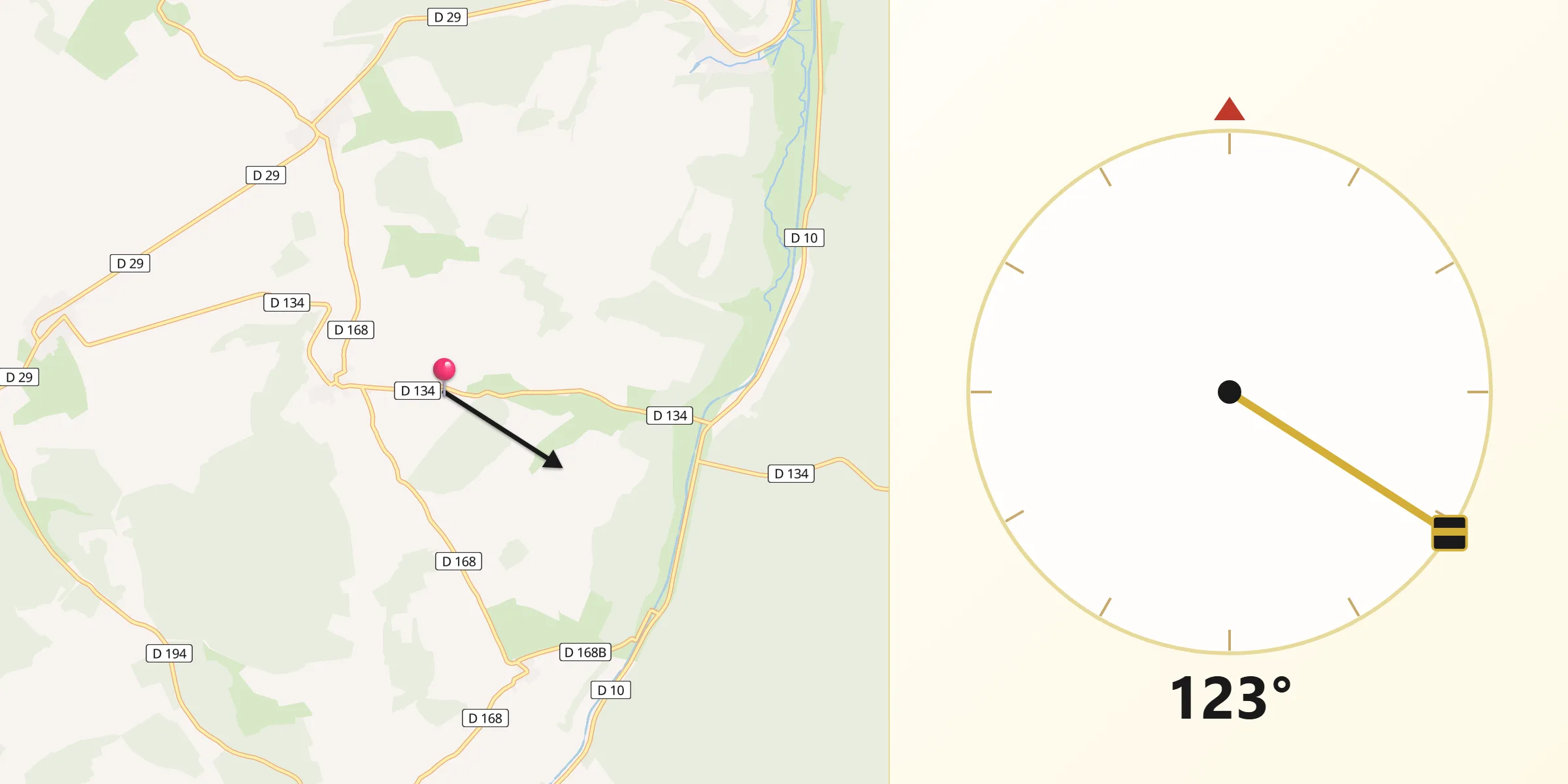Direction vers la Qibla depuis Sauvoy